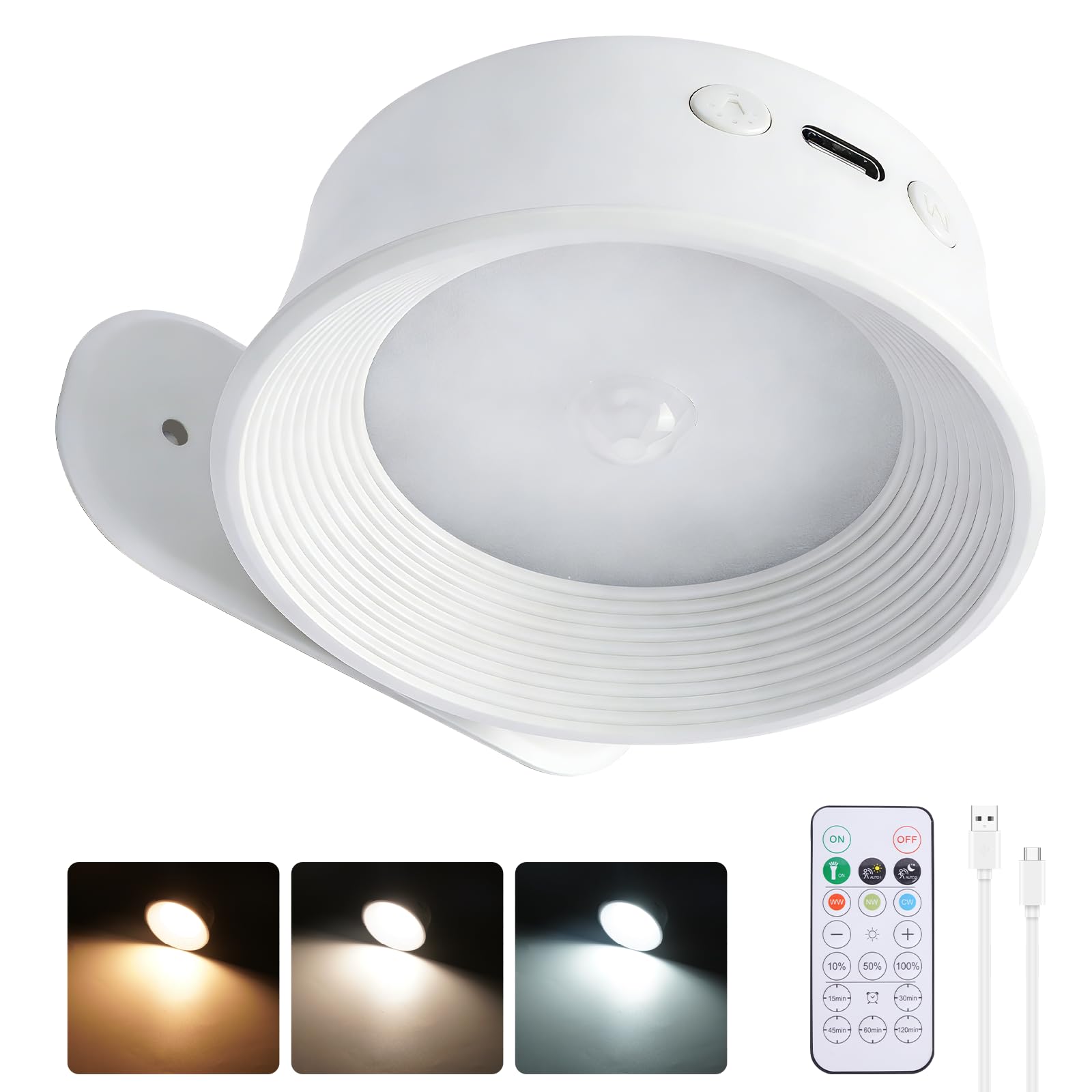 Klarlight Rechargeable Wall Lights,Motion Sensor Lights with Remote,1PCS