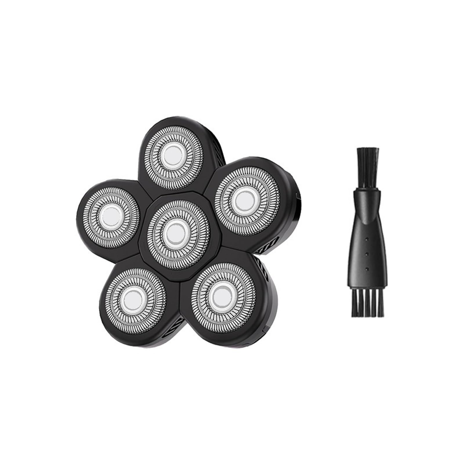 Cabezales De Repuesto For Afeitadora De 6 Cuchillas, Cuchillas De Repuesto For Afeitadora Eléctrica For Hombres Calvos, Afeitadora 6D(6D Black-1PC)