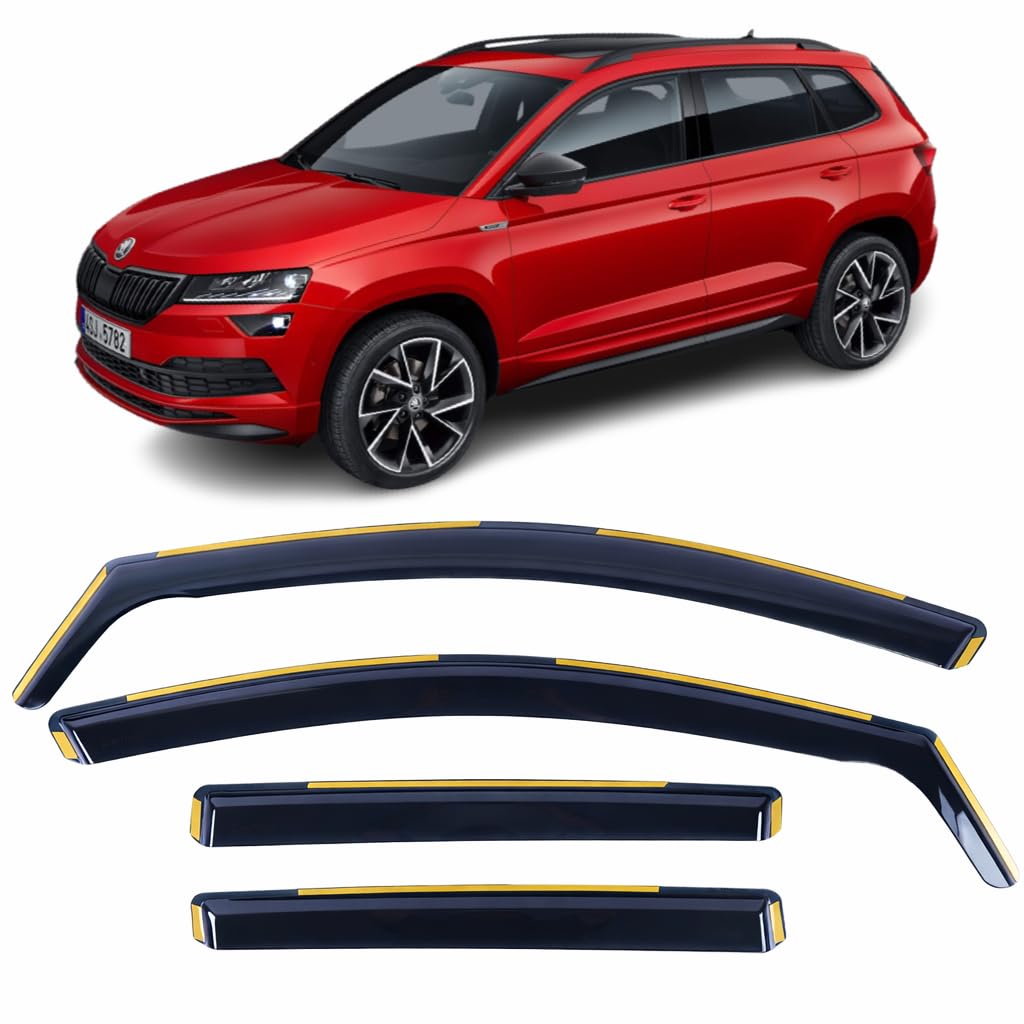 Windabweiser für Skoda Karoq, 5-Türer, SUV 2017, 2018, 2019, 2020, Acrylglas, Seitenvisier, Fensterabweiser, 4 Stück