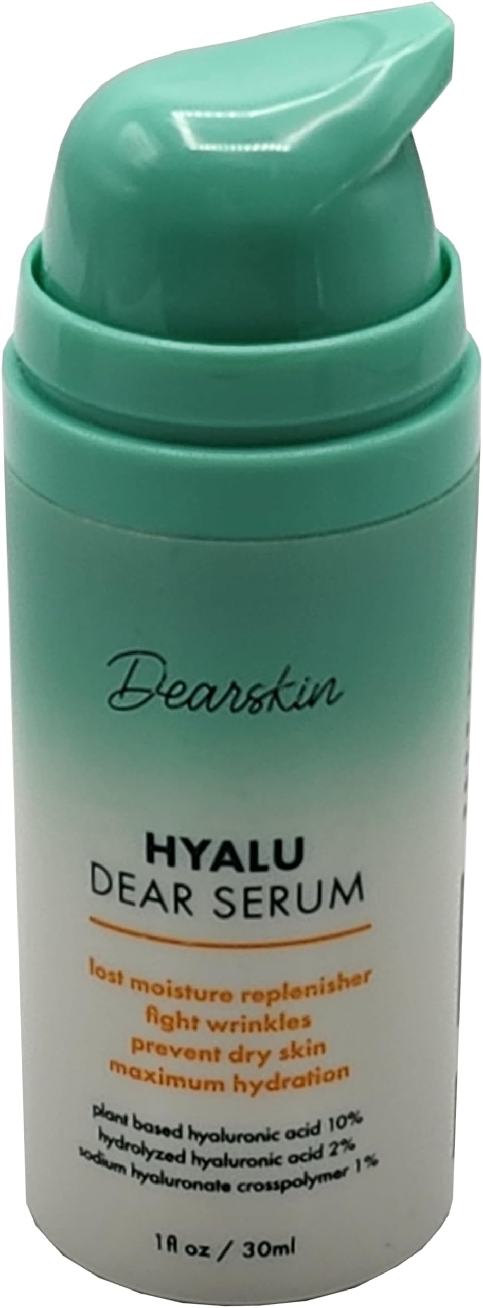 Hyaluronic Acid Serum Vegan 100% Plant Based Hyaluronic Acid 10%, Hydrolyzed Hyaluronic Acid 2%, Sodium Hyaluronate Crosspolymer 1% - Hyalu Dear Serum