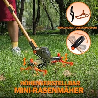 WeGofly Rasentrimmer mit Akku, (2 x 21V 5.0A Akku und schnelles Ladegerät), 4-in-1-Rasentrimmer/Radkantenschneider/Mini Rasenmäher/Freischneider, Motorsense Akku Mit 3-Schneidemethoden