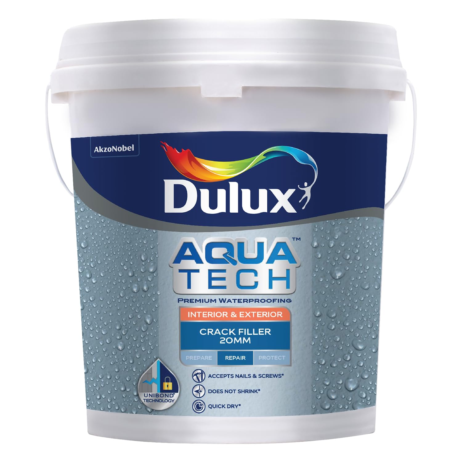 Dulux Aquatech Waterproof Crack & Gap Filler – High-Strength, Non-Shrink Sealant for Interior/Exterior Wall, Roof, Terrace, Home, Kitchen Sink, Tile gap, Repair Concrete Leaks Up to 20MM (White 5KG)-image-40