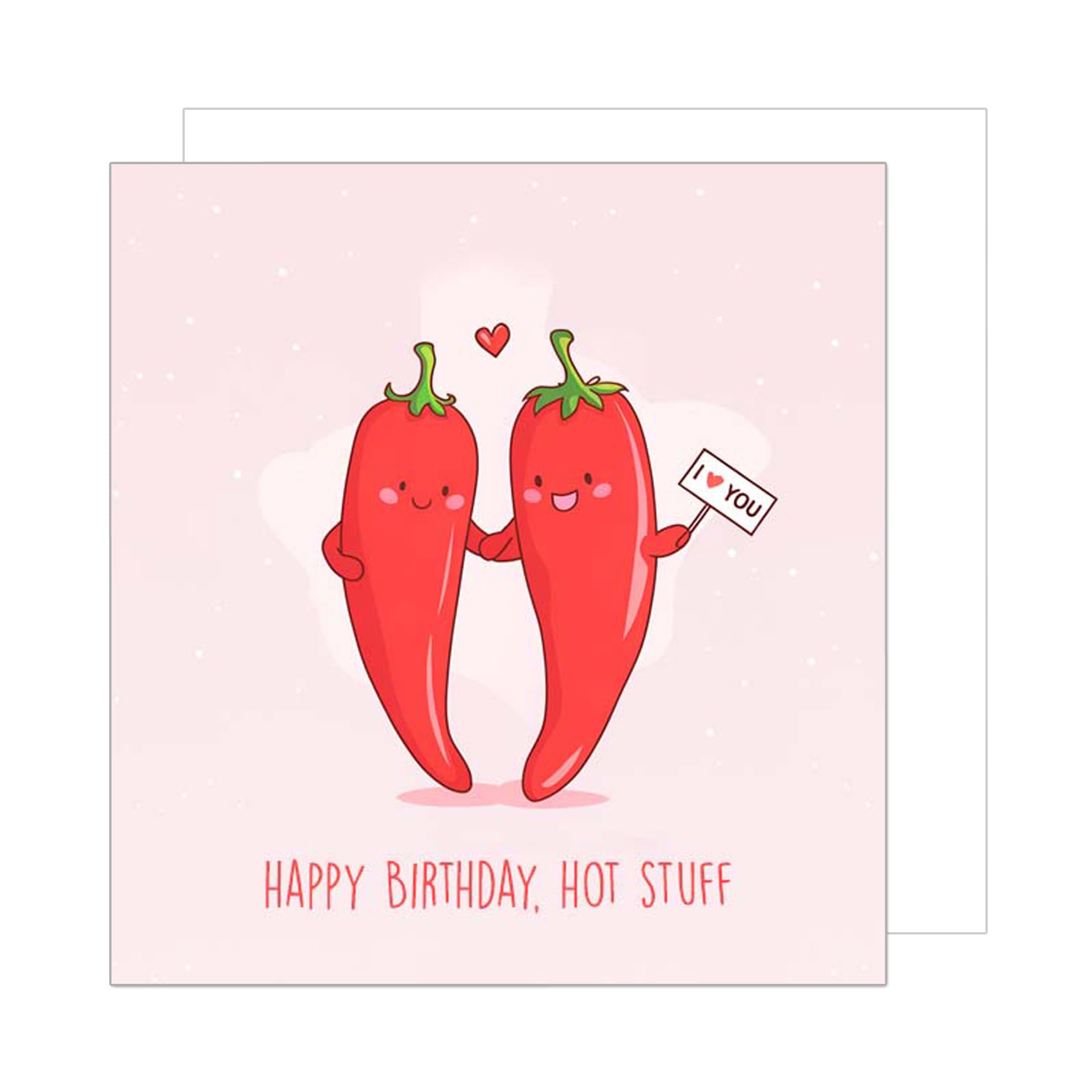 Carte Happy Birthday Carte Anniversaire Seidel Carrée 14.5cm - Design Hot Stuff Chili Sans Texte Carteterie Allemande