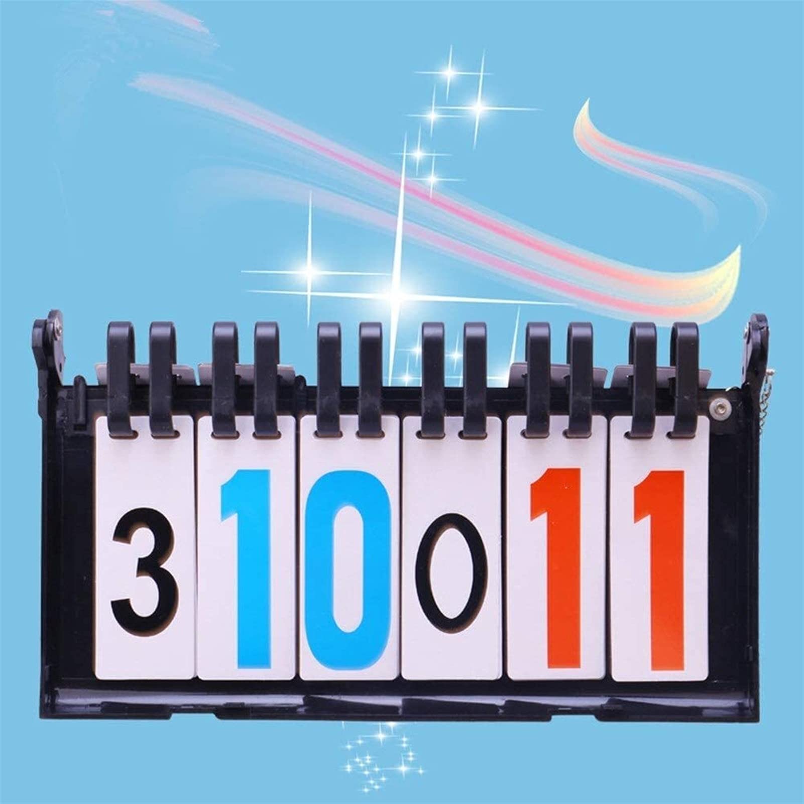 Anzeigetafel 6-stellige Anzeigetafel Kunststoff Cricket Tragbare Anzeigetafel Flip Digit Tragbare Flip-Sportanzeigetafel Anzeigetafeln und Timer Langlebig