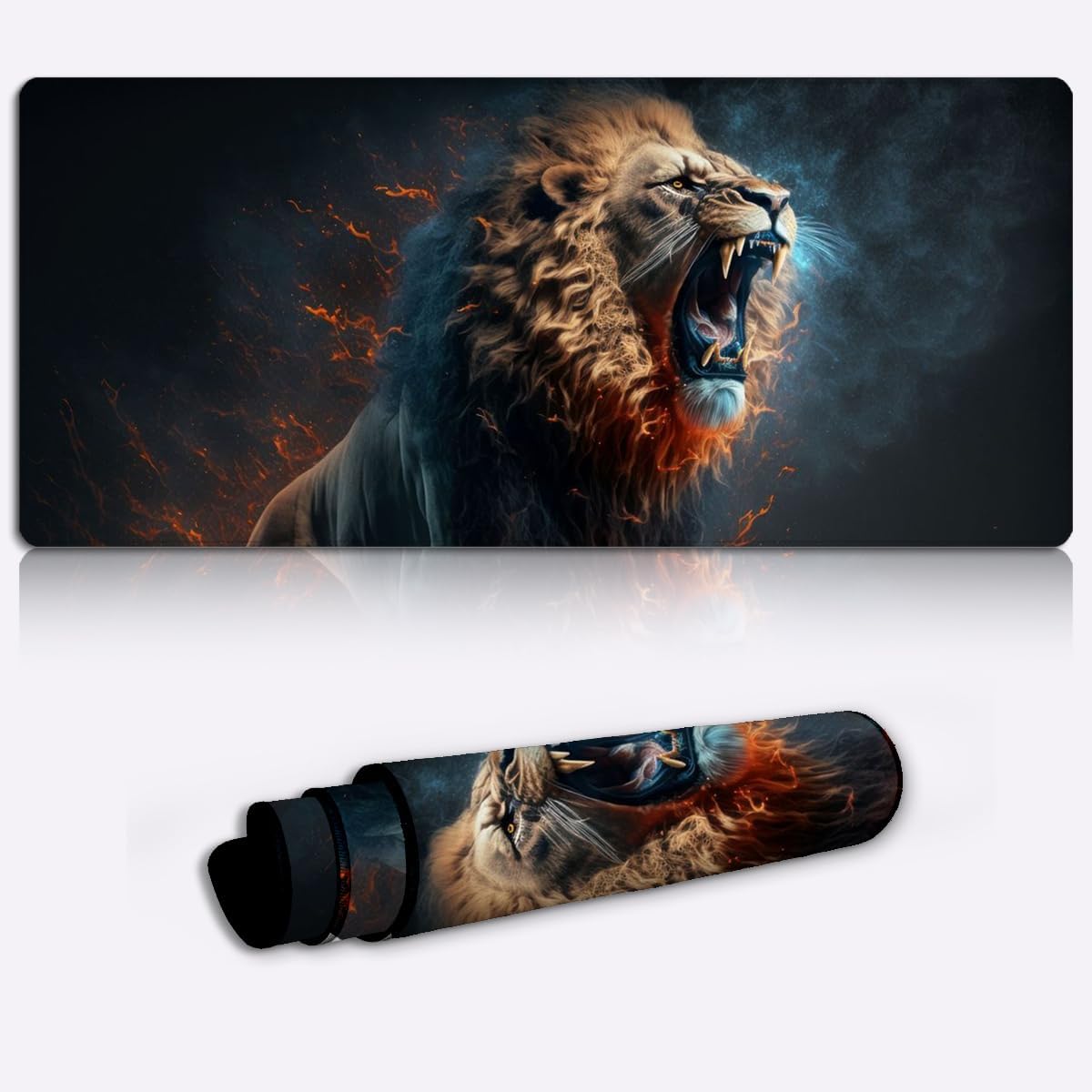 CHTXD Gaming Mouse Pads for Mouse Games, Aggressive Angry Lion XXL