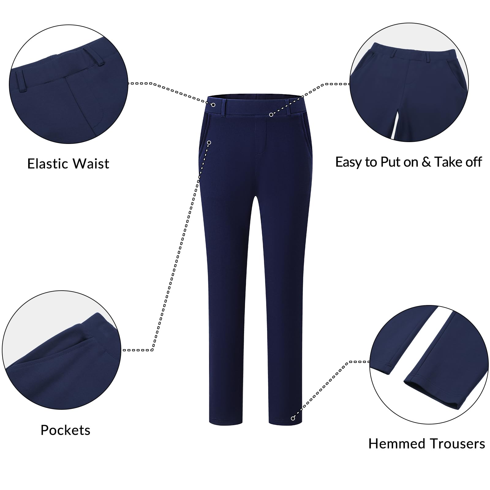 Traje de Pantalón para Mujer de Negocios de Manga Larga Entallado y Elástico para Oficina y Reuniones