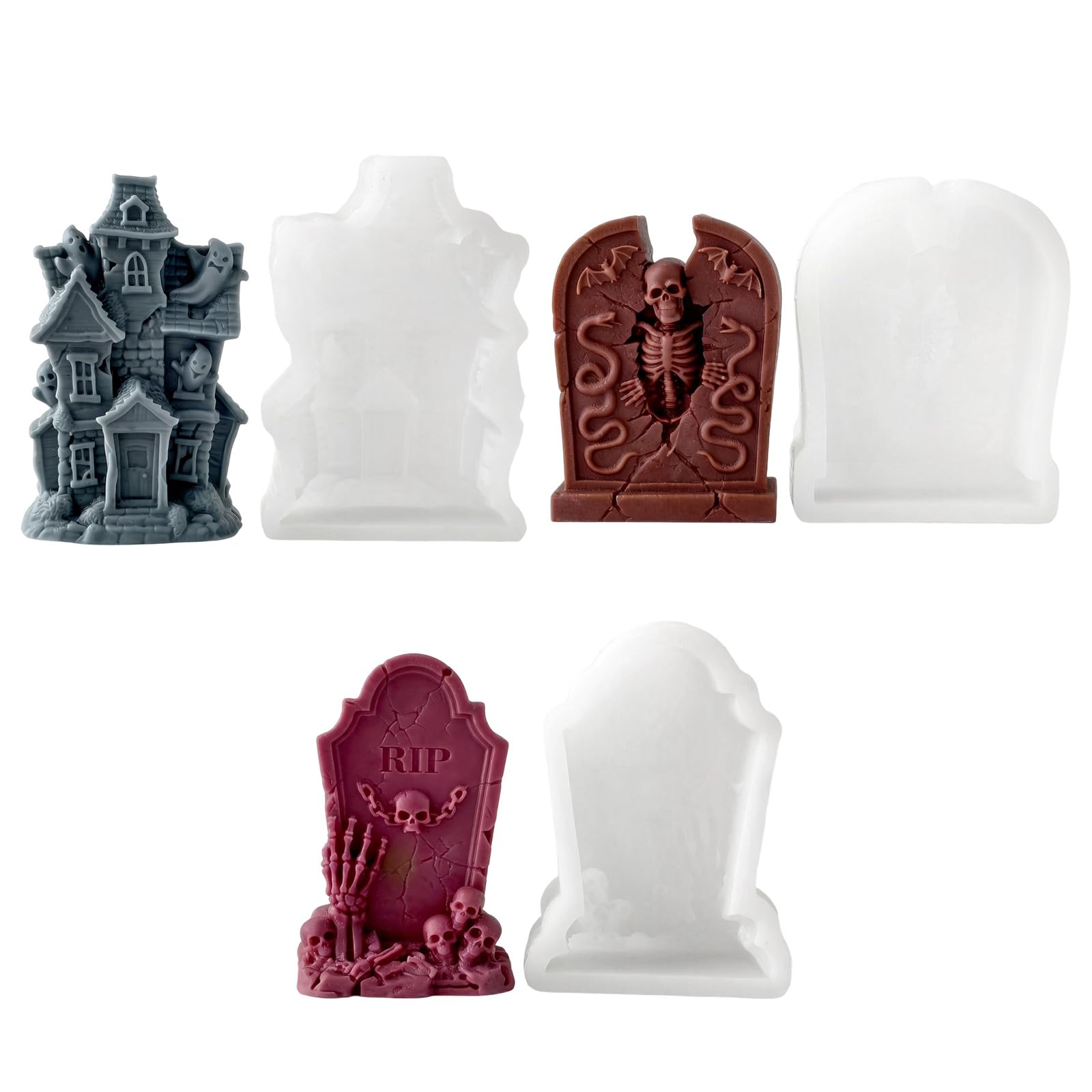 Elnwnnkc Decorating Castings Epoxy Mold 3D Skull Making Craft Tool Epoxy Resins 3D Handicrafts Mold Silicone