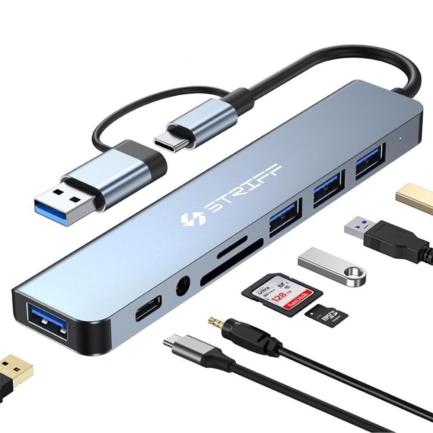 STRIFF HubMaster 8-in-1 USB C Hub Adapter - Image 1