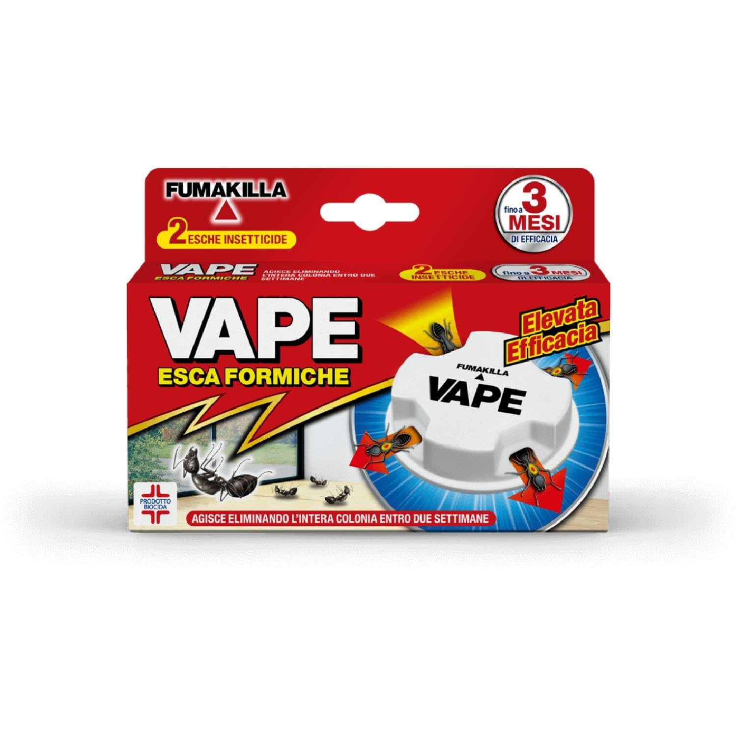 Vape Esca Formiche 2 x 2g, Trappole Formiche, Insetticida Antiformiche in Gel con Principio Attivo Ideale per eliminare Formiche Nere e Formicai