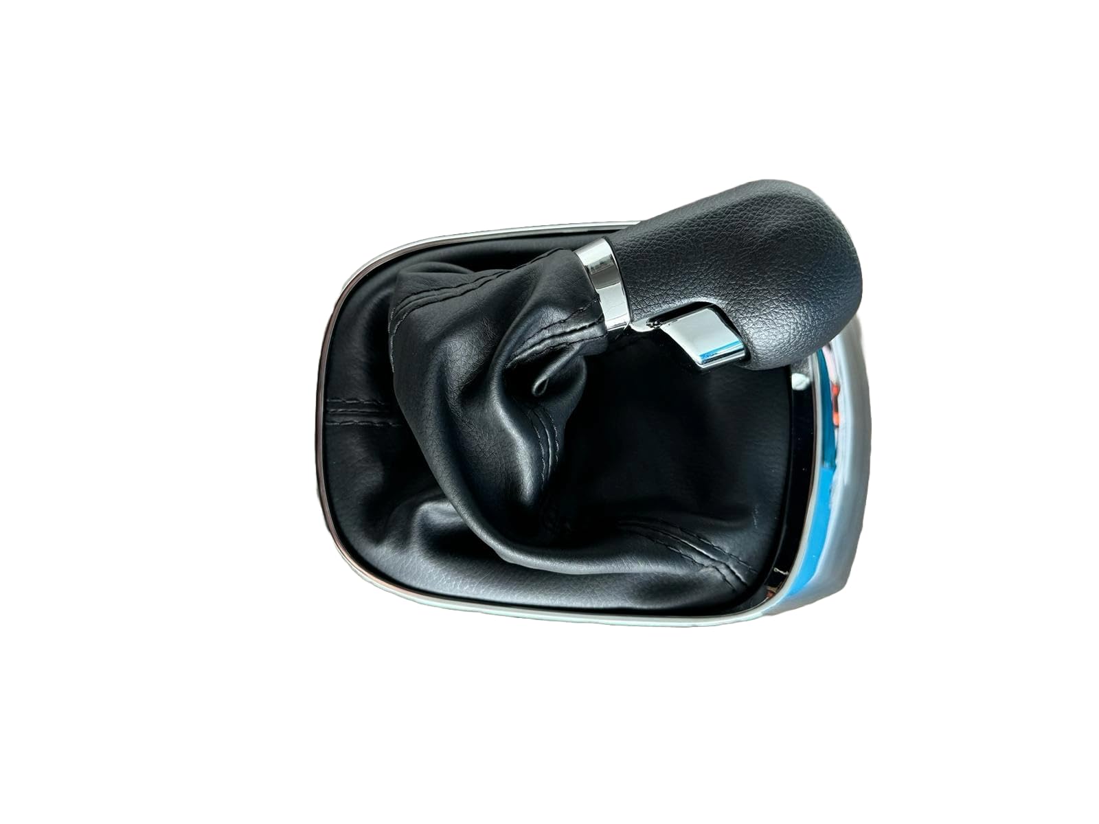 Set Pomello e Cuffia Leva Cambio Compatibile per Chevr Trax 2012 2018 Impugnatura 6 Marce Manopola Similpelle Nera Con Base e Cornice Cromata