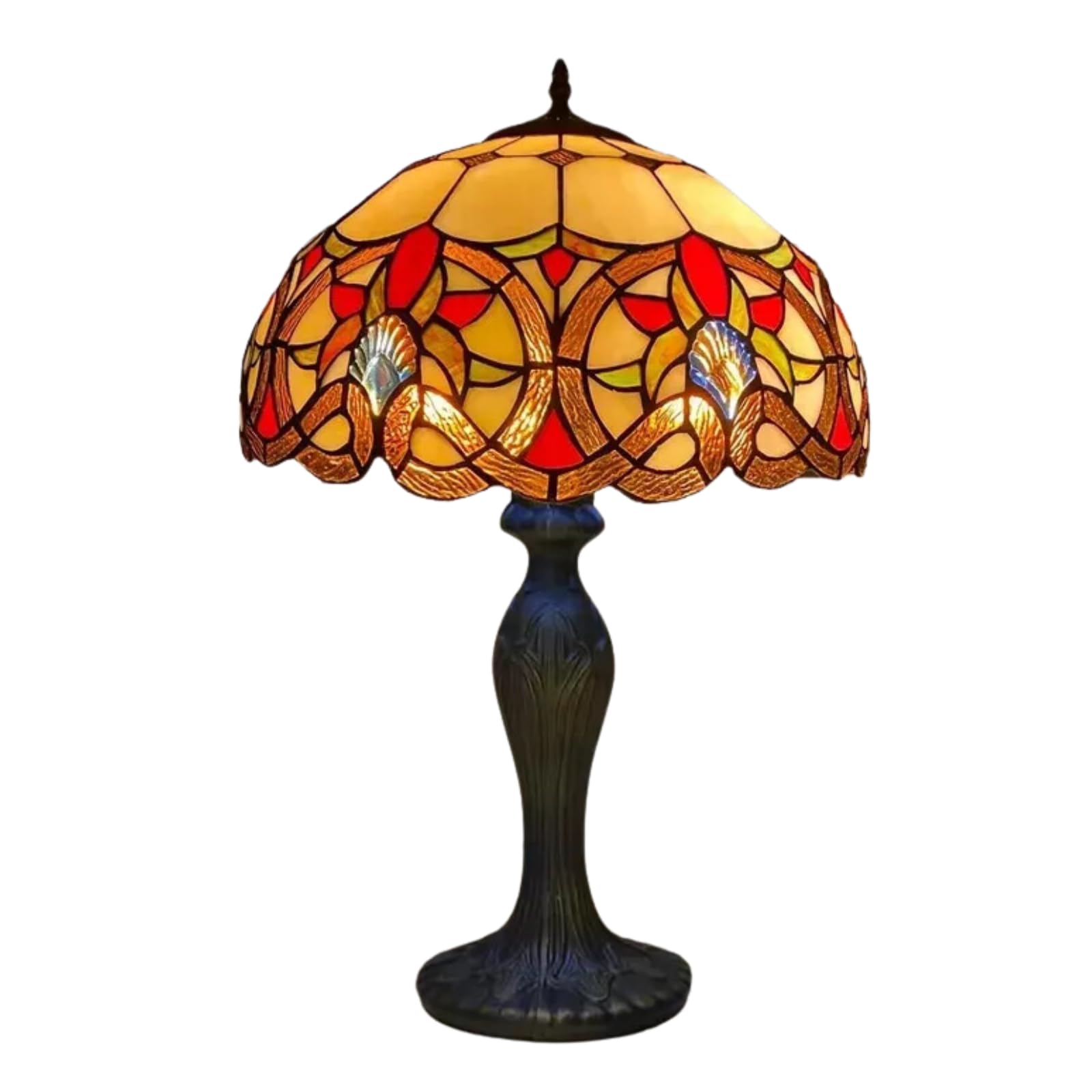 Tiffany Style Table Lamp, 16-inch Stained Glass Shade (TFTL-1650)