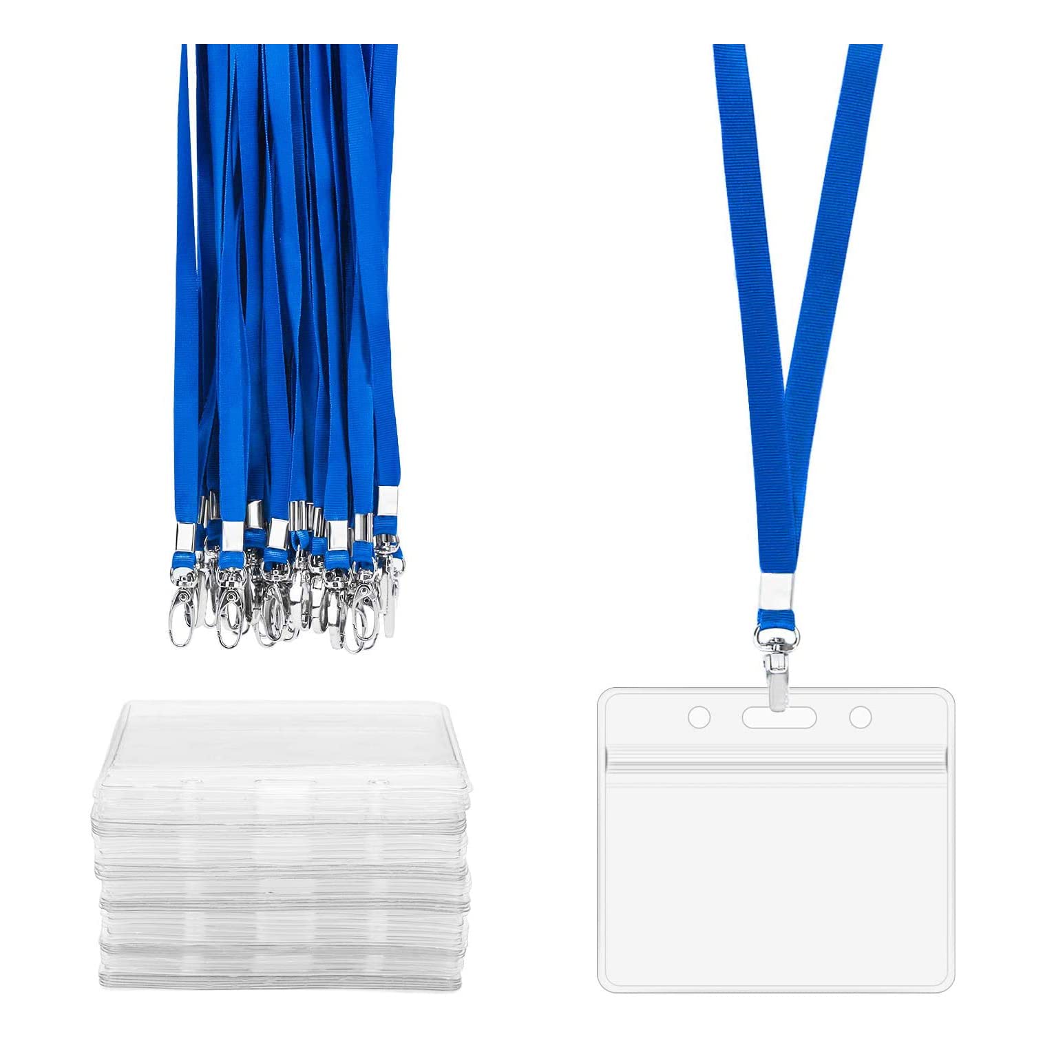 Cordón de insignia, tarjetero para cordón, Fundas for tarjetas de identificación portátiles, fundas de identificación con cordones, funda impermeable, Protector de plástico, nombre transparente, tarje