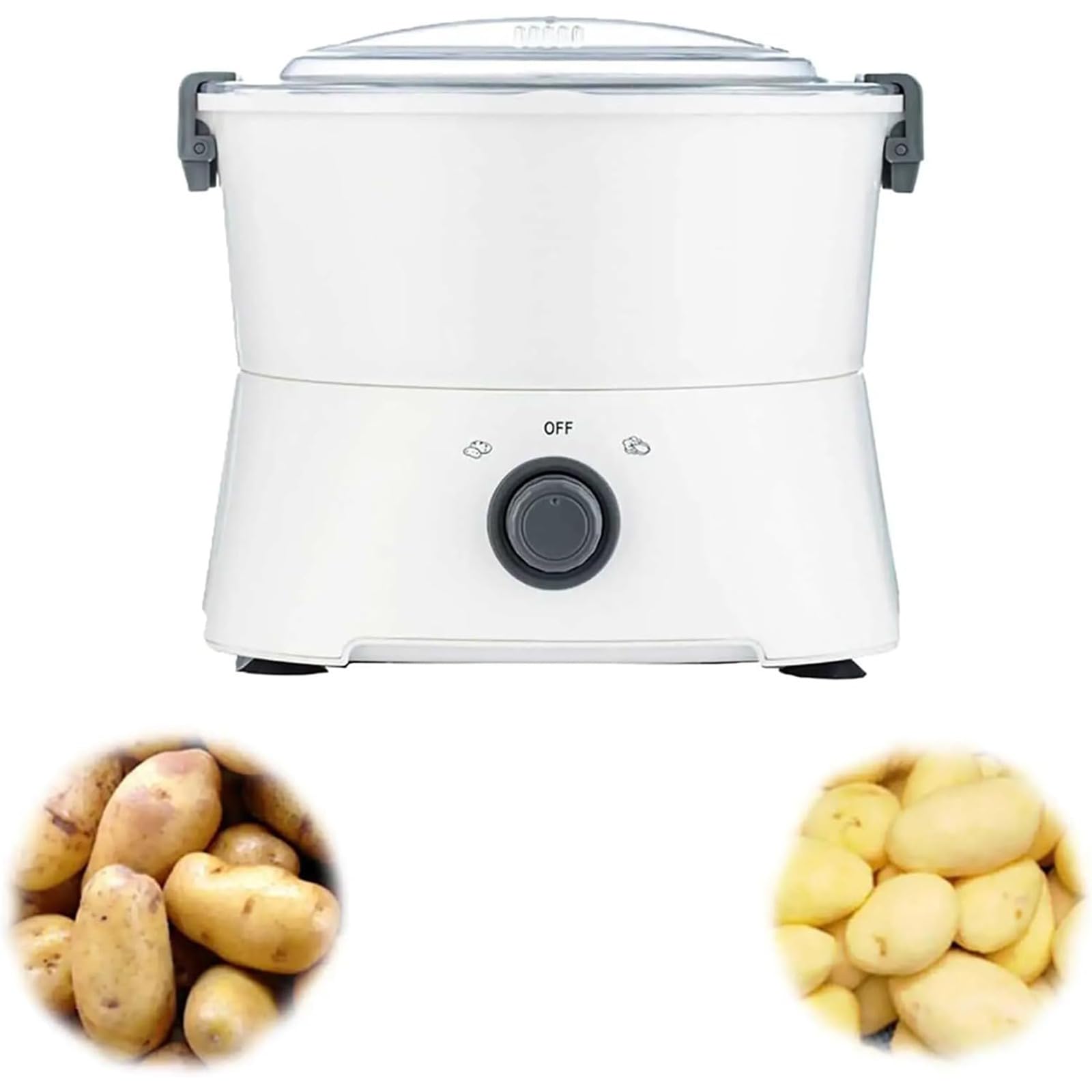 Pelador eléctrico de patatas – Máquina peladora automática de acero inoxidable con lavadora y secadora de verduras 2 en 1 para uso doméstico y comercial