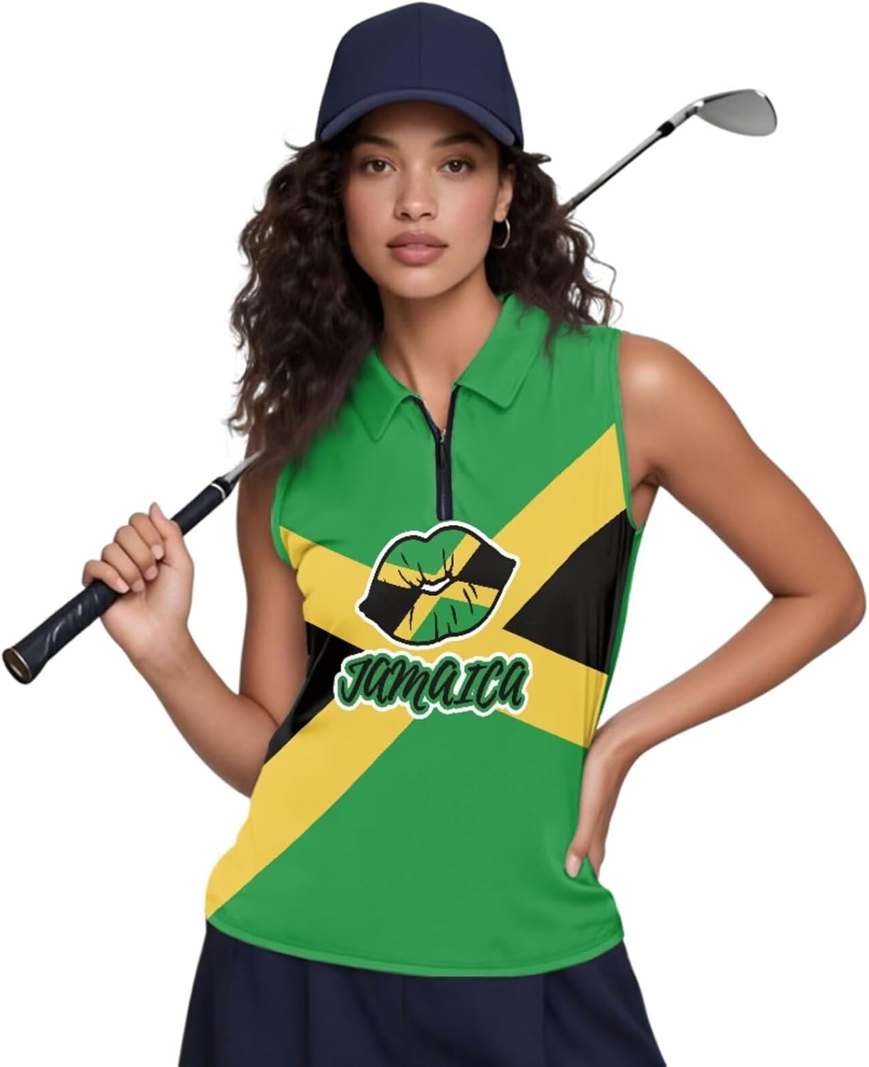 Women's Sleeveless Golf Polo Shirt Fashion Baseball Cap Set Quick Dry Moisture Wicking Athletic Golf Tennis Outfit