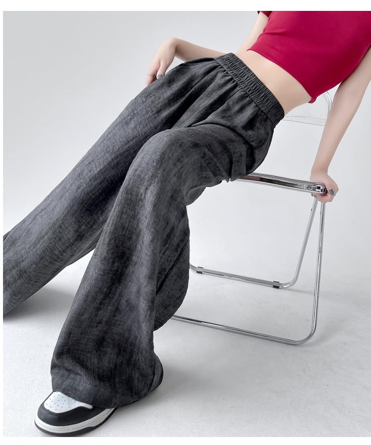 Women's Wide Leg Pants Casual Cotton Linen Pants High Waist Baggy Palazzo Trousers for 2025 Beach Summer Pants4