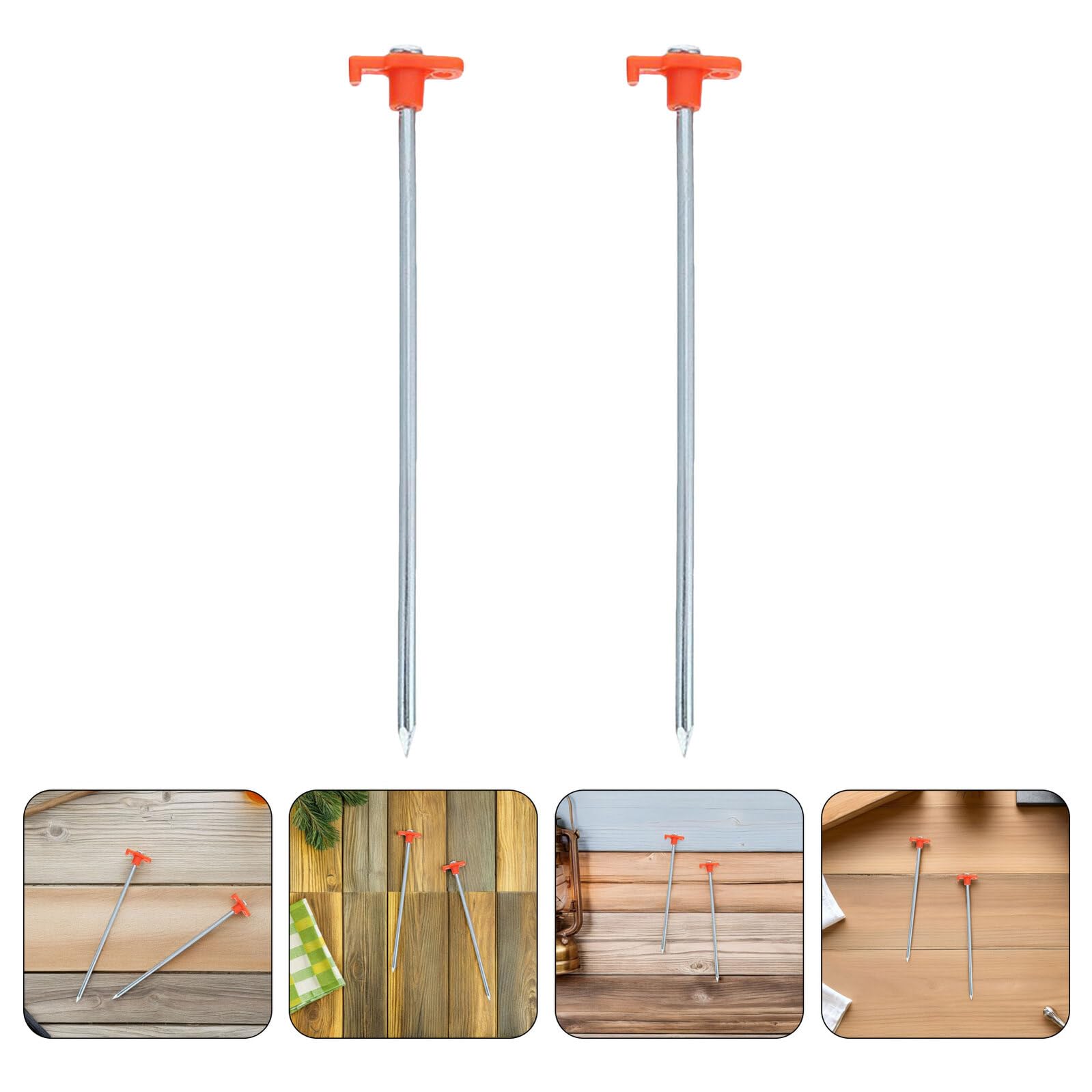 Lot de 16 Piquets de Tente Métalliques Robustes Orange 6X250Mm Piquets Renforcés pour Sol Dur Ancrage Profond pour Camping Plage et Auvent Accessoires de Fixation Outdoor