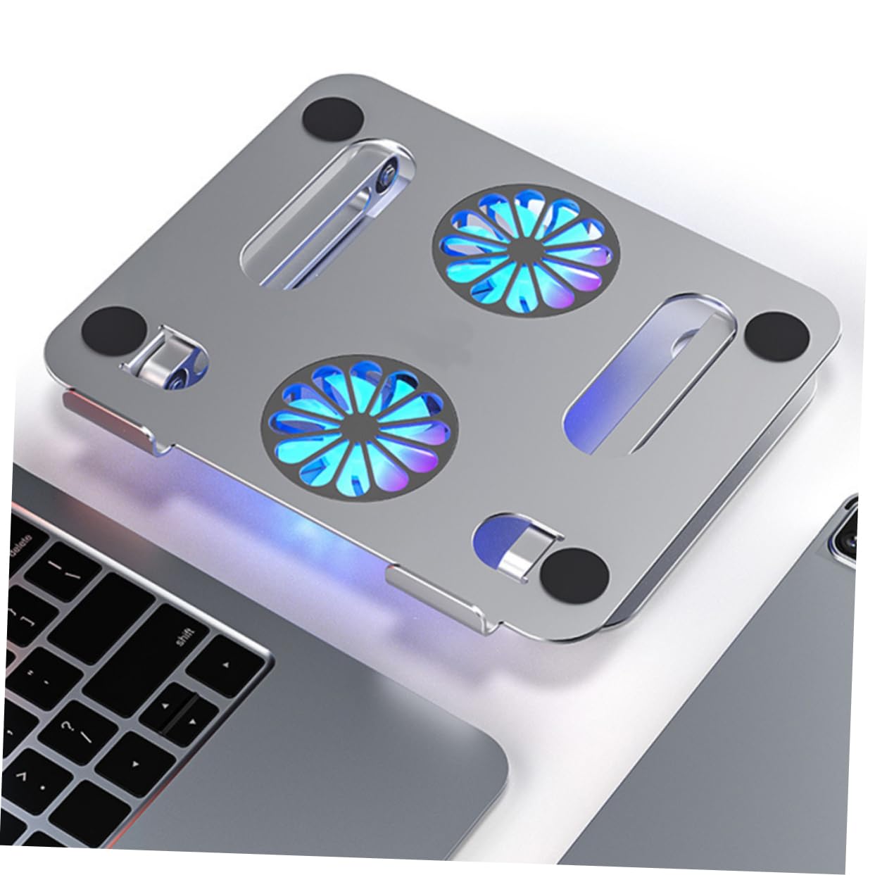 UKCOCO Support Ventilé Réglable pour Ordinateurs Portables Refroidisseur Gaming avec Double Ventilateur Compatible avec Laptops Jusqu à Stabilité Et Ergonomie Assurées