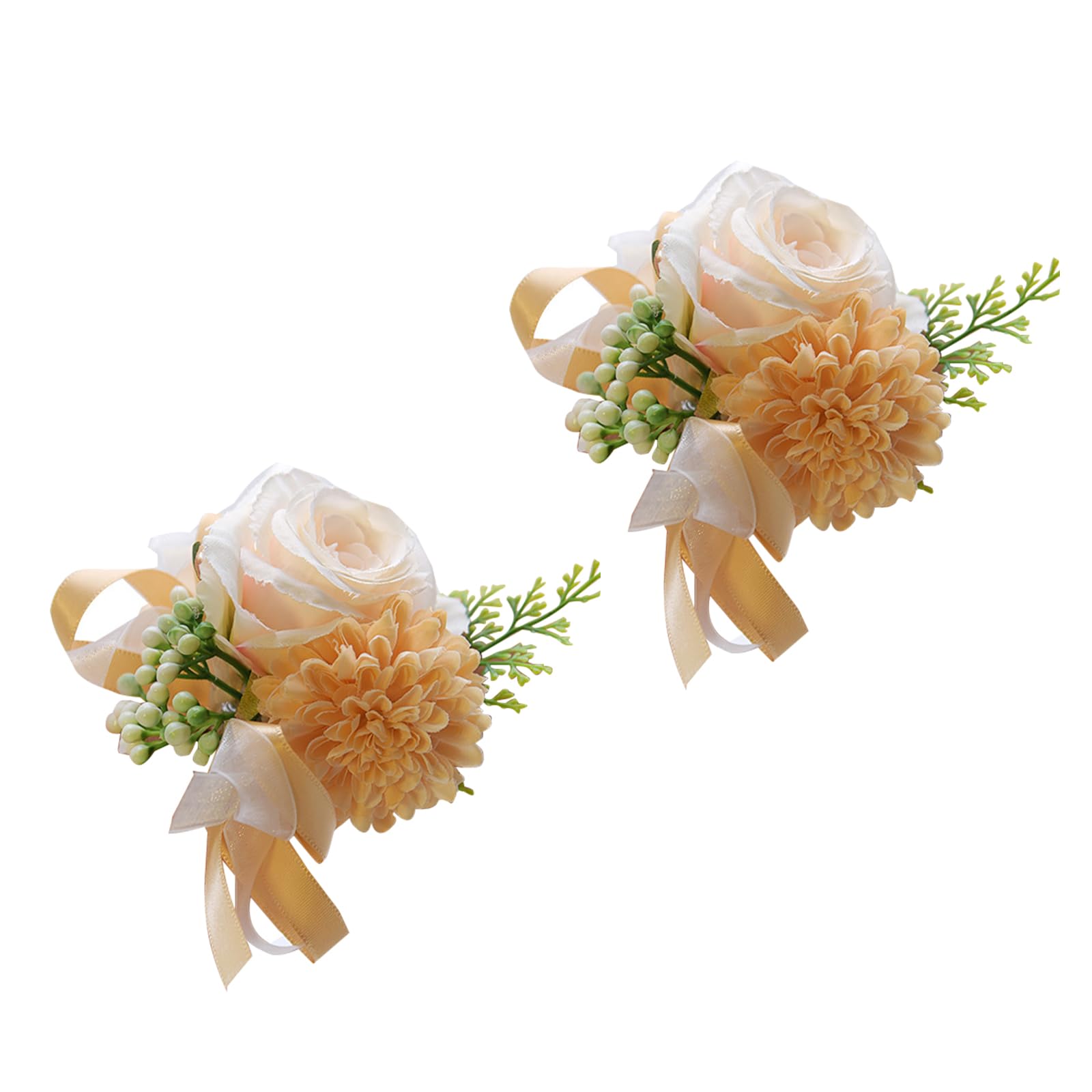 Tsophreniq 2Pcs Flower Wrist Corsages for Wedding, Rose Wrist Corsages for Bride Bridesmaid, Ceremony Anniversary Flower