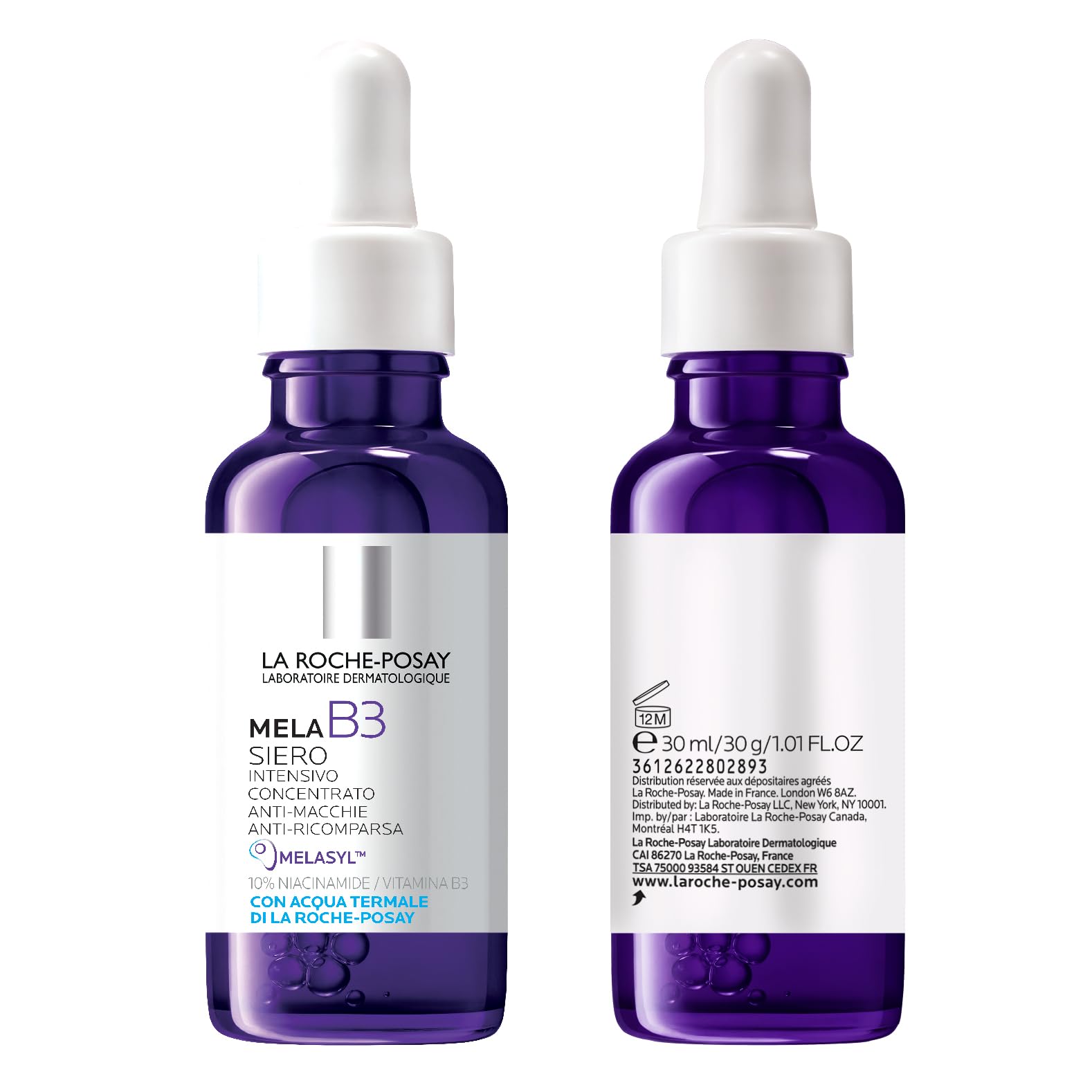 La Roche Posay Mela B3, Siero Intensivo Concentrato Anti-Macchie, Per Tutti i Tipi di Pelle, Azione Anti-Ricomparsa, Incarnato Più Luminoso e Uniforme, Arricchito con Melasyl e Niacinamide, 30 ml