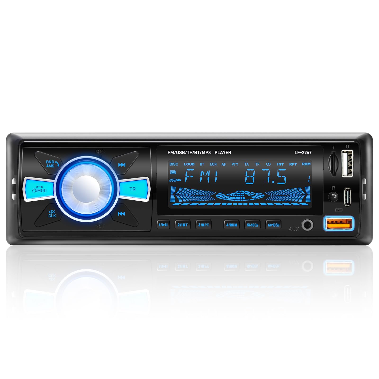 Hikity - autoradio - 4 inch touchscreen - RDS/FM/AM/Bluetooth handsfree bellen - 1 Din - USB