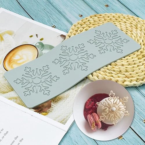 Vista 15 de Molde de silicona hueco para fondant de caramelo de chocolate con copo de nieve en relieve 3D, molde de silicona para fondant, molde de arcilla