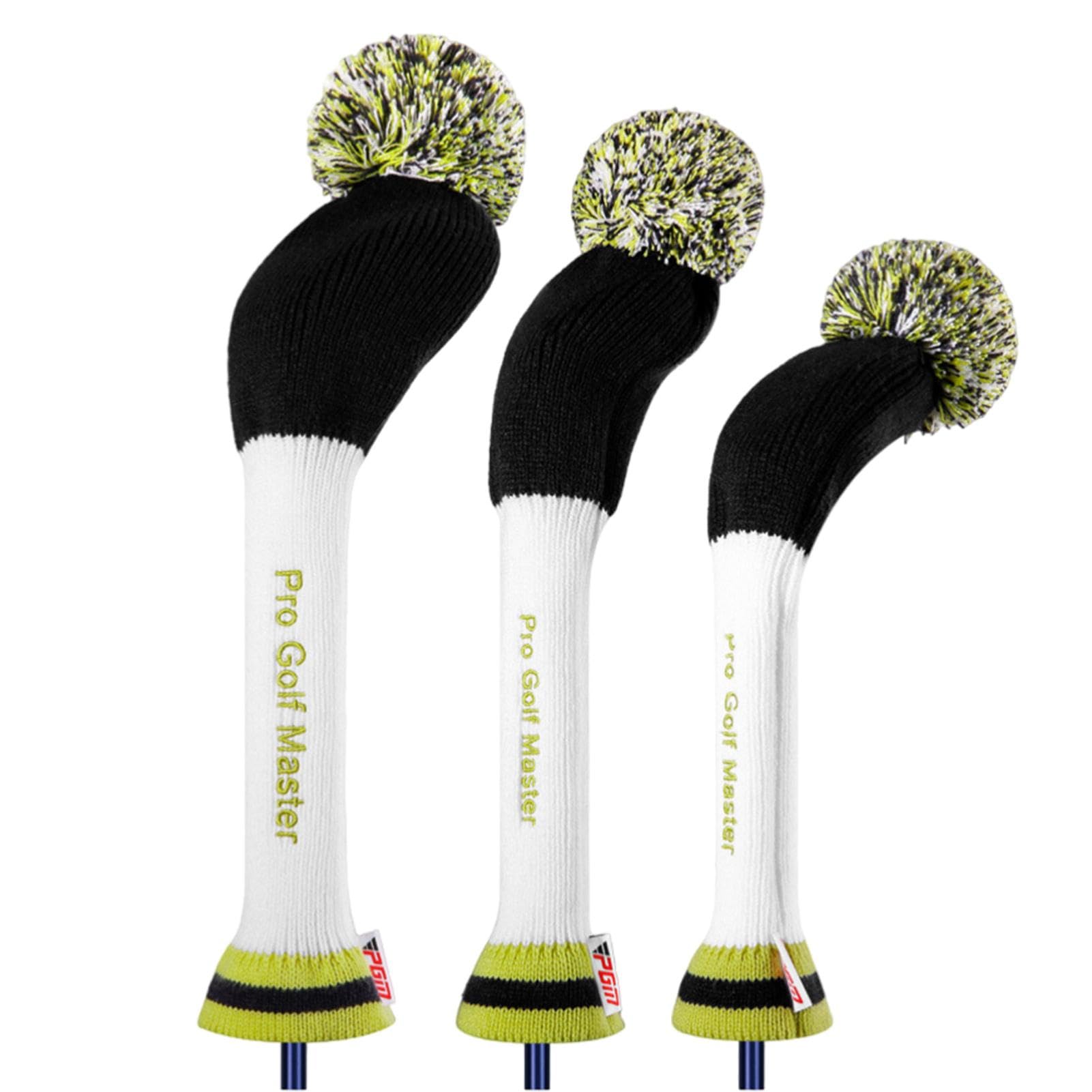 Housses de tête de golf tricotées en bois, housses de club de golf, housses de club de golf douces en tricot 3 couvre-têtes de club de golf à long cou pour les amateurs de golf, la famille, les amis,