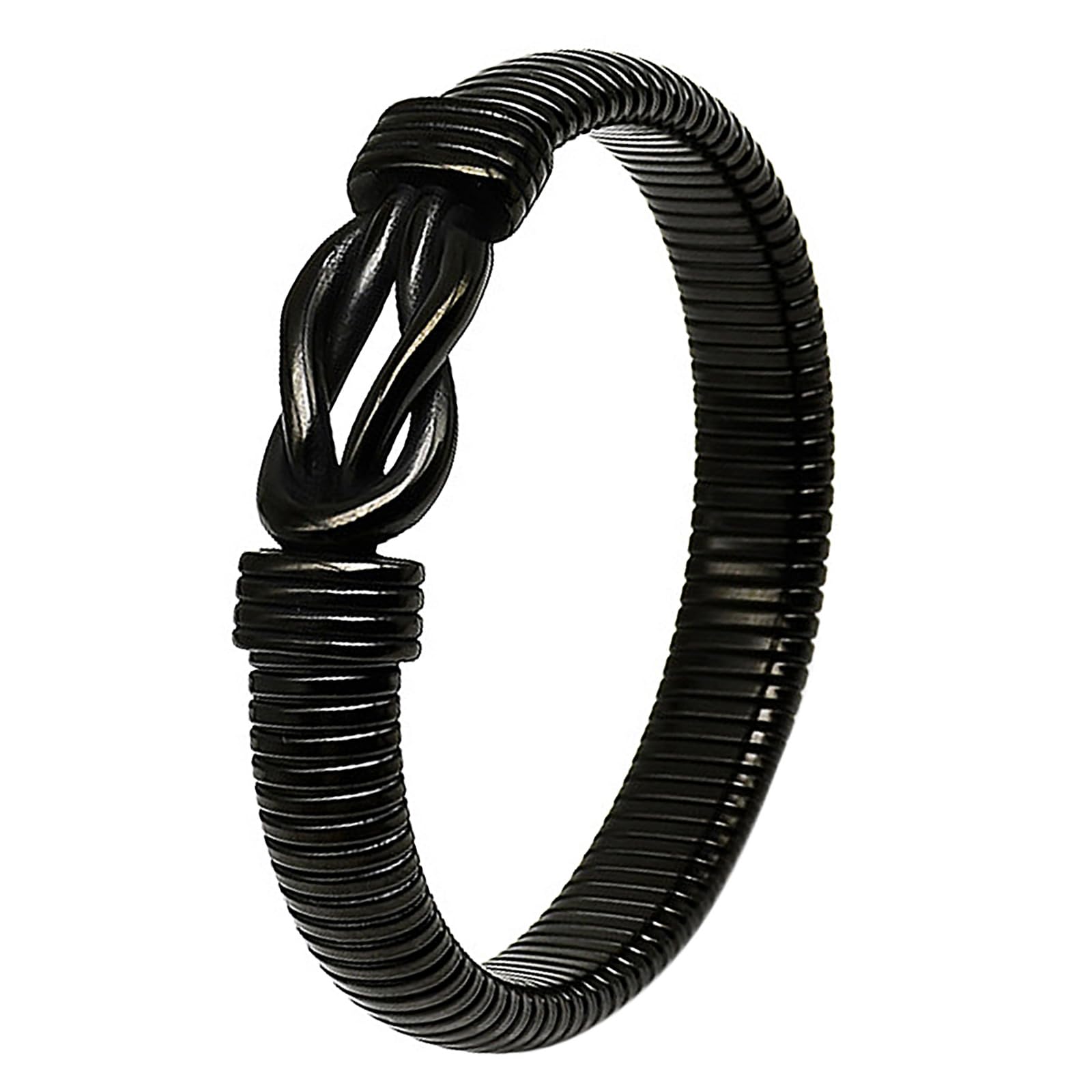 OIDEA Pulsera Símbolo Infinito Elástica: Pulseras Sencilla Extensible de Acero Inoxidable para Hombre y Mujer 12mm de Ancho Vintage Hip Hop Punk Hipoalergénico - Para Uso Diario Regalo