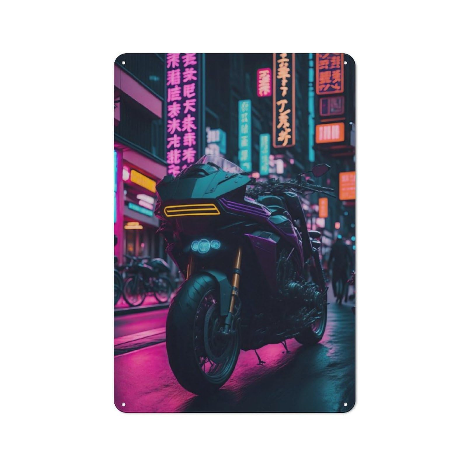 Junmoney Neon Ride Tokyo Drift For Garage Or Workshop, Rustic Metal Plaque 30X20cm, Suited To Wall Displays In Garages And Tool Rooms