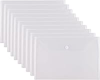 Vista 1 de Sobres grandes de plástico transparente de 11 x 17 para almacenamiento de archivos de documentos, paquete de 10 unidades con cierre de gancho