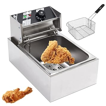 WorldCare 220V 2 5KW Electric Deep Fryer 6L mercial Fry Frying Chip Cooker Basket427833 | Pack of 1