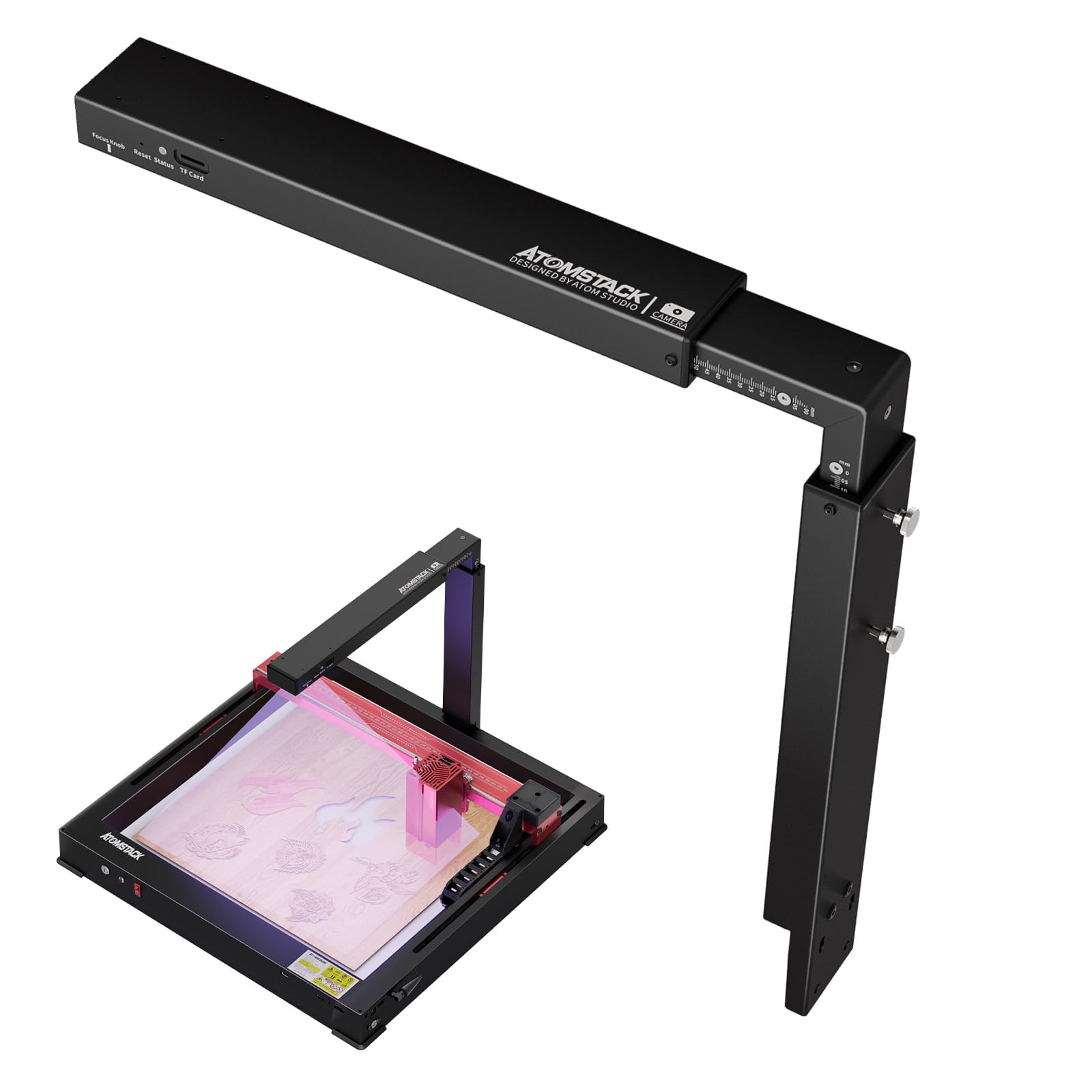ATOMSTACK AC2 Wireless Camera for Laser Engraver, Lightburn Camera 1080P High-Definition Recording, Visual Preview, Precision Positioning, Batch Engraving, Real-time Monitoring, Working Area 400x400mm