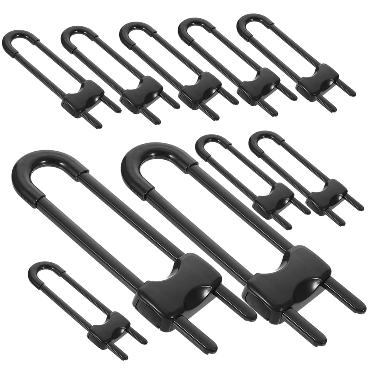 BESTonZON 12pcs Verrous de Sécurité pour Bébé en Abs pour Portes Réfrigérateur et Placards Système Anti-déverrouillage Facile à Installer
