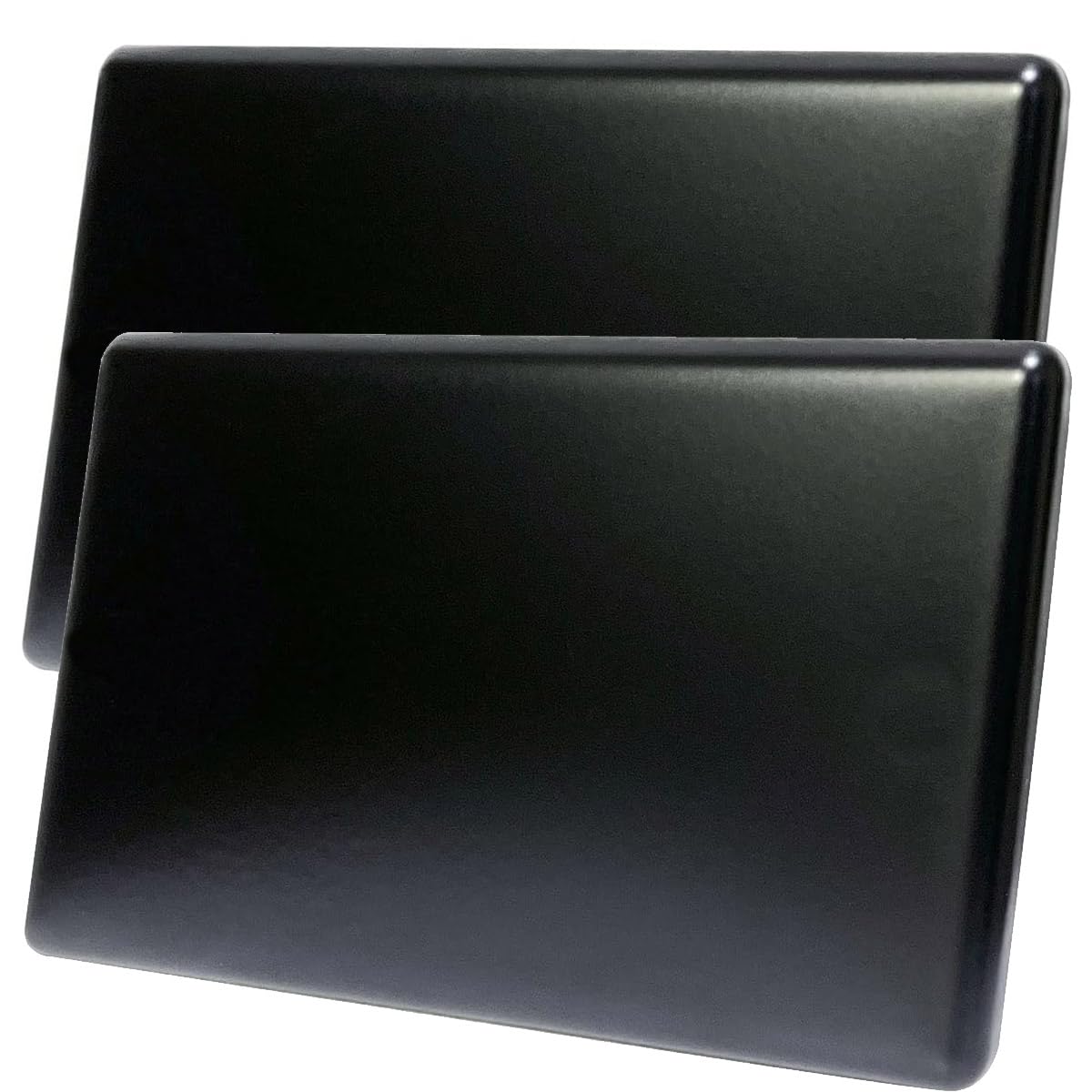 Screwless 2-Gang Blanking Faceplate Self-Adhesive Blank Faceplate Flat Cover Double Blanking Plate Cover, Round Edges 185 * 100mm Extensive Coverage for 2-Gang Pattress Boxes, Black