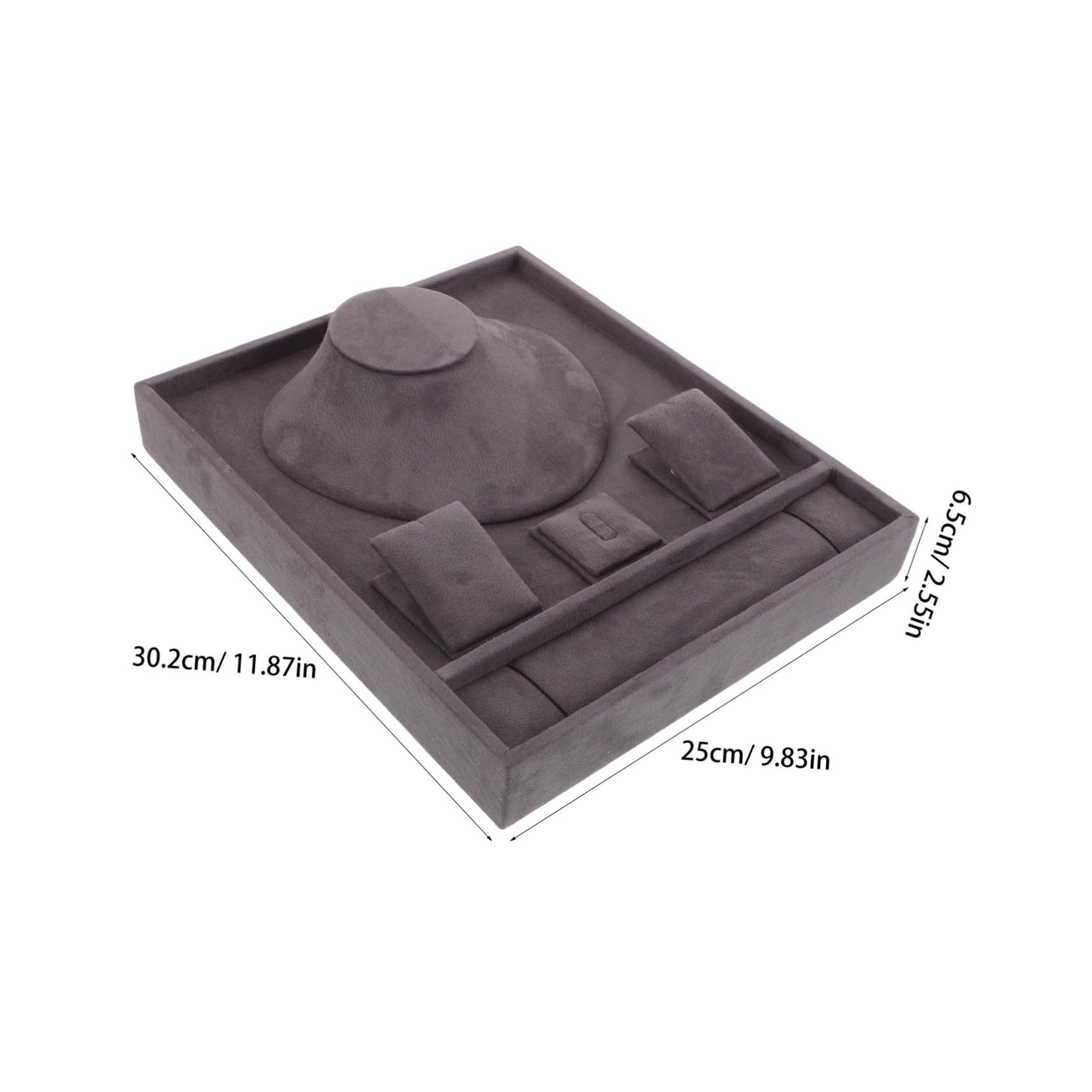 LIFKOME Plateau de Rangement pour Bijoux 30, 2x25x6, 5cm en Velours