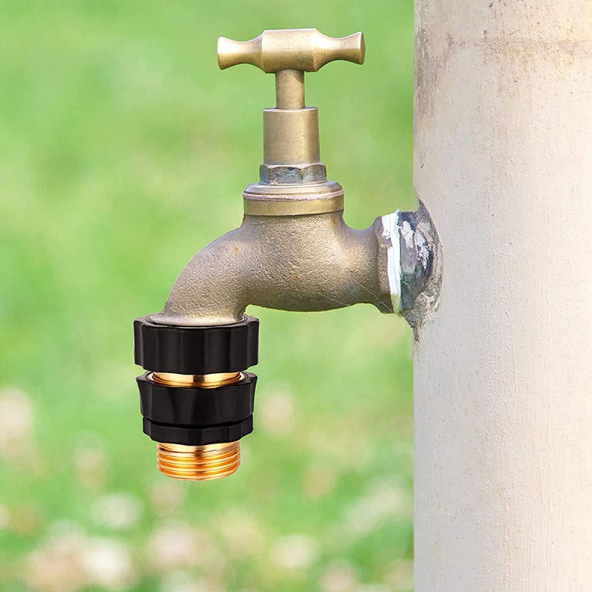 Adaptador 4 Set Adattatore per Tubo da Giardino, Connettore per Tubo dell'Acqua in Ottone da 3/4 Pollici Adattatori per Raccordi per Tubo da Giardino a Connessione Rapida