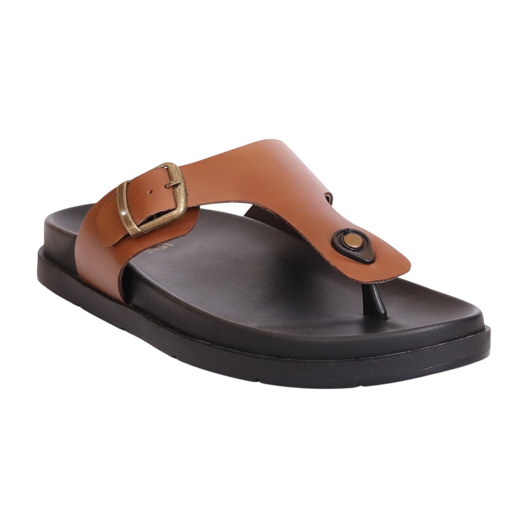 fresco ITALIA Men Dark Tan Classic Comfort Thongs-picture-0
