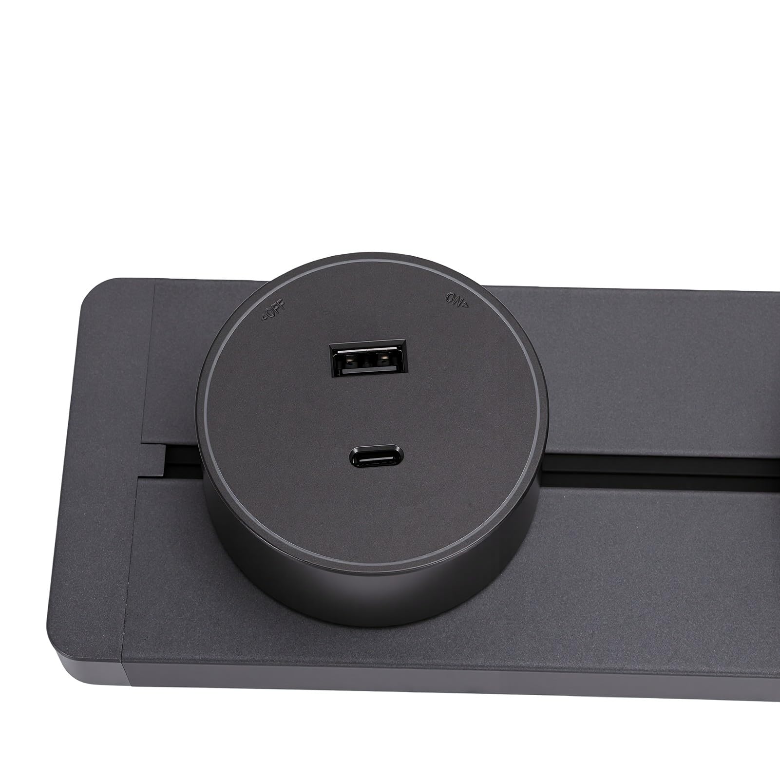 FTVOGUE Gniazdo Zasilania Szynowego 60 Cm, Gniazdo 2-bolcowe, Porty USB A i C, z Aluminium, Stali Nierdzewnej, PC z Opóźniaczem Płomienia, do Domu, Kuchni, biura.