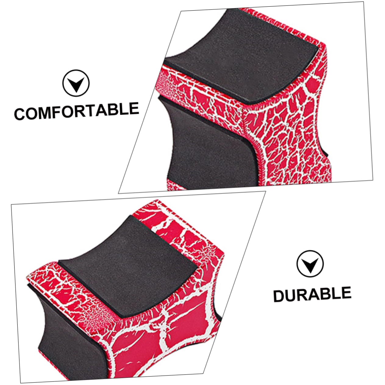 ifundom 1pc Guitar Neck Rest for Guitar Bass Neck Support Pillow Easy to Install Made of Soft Wood Red Crackle Design (r164b)