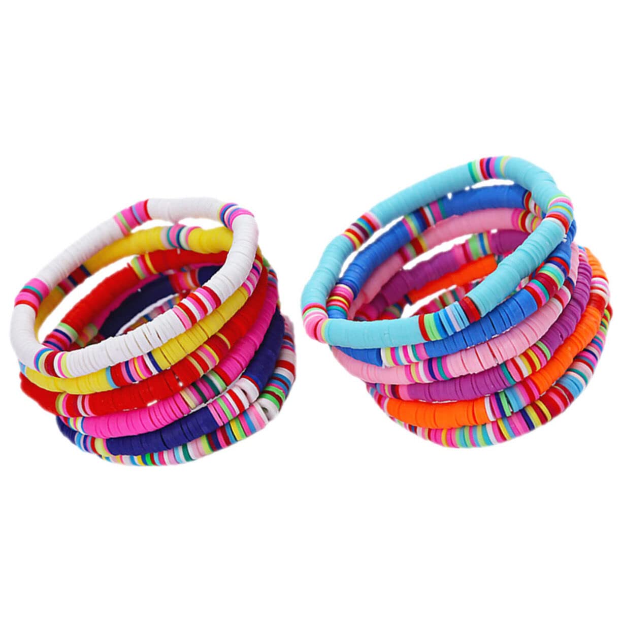 24 braccialetti in argilla alla moda per donne braccialetti bohemien perline di argilla braccialetti braccialetto perline pacchetto braccialetto elastico bohemien impilabile perline bracciali colore misto Miss set