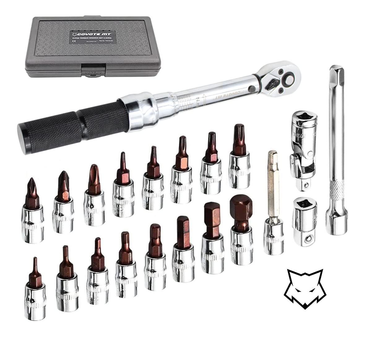 Clé dynamométrique 1/4" de précision mécanique avec embouts S2 durables et coffret de rangement
