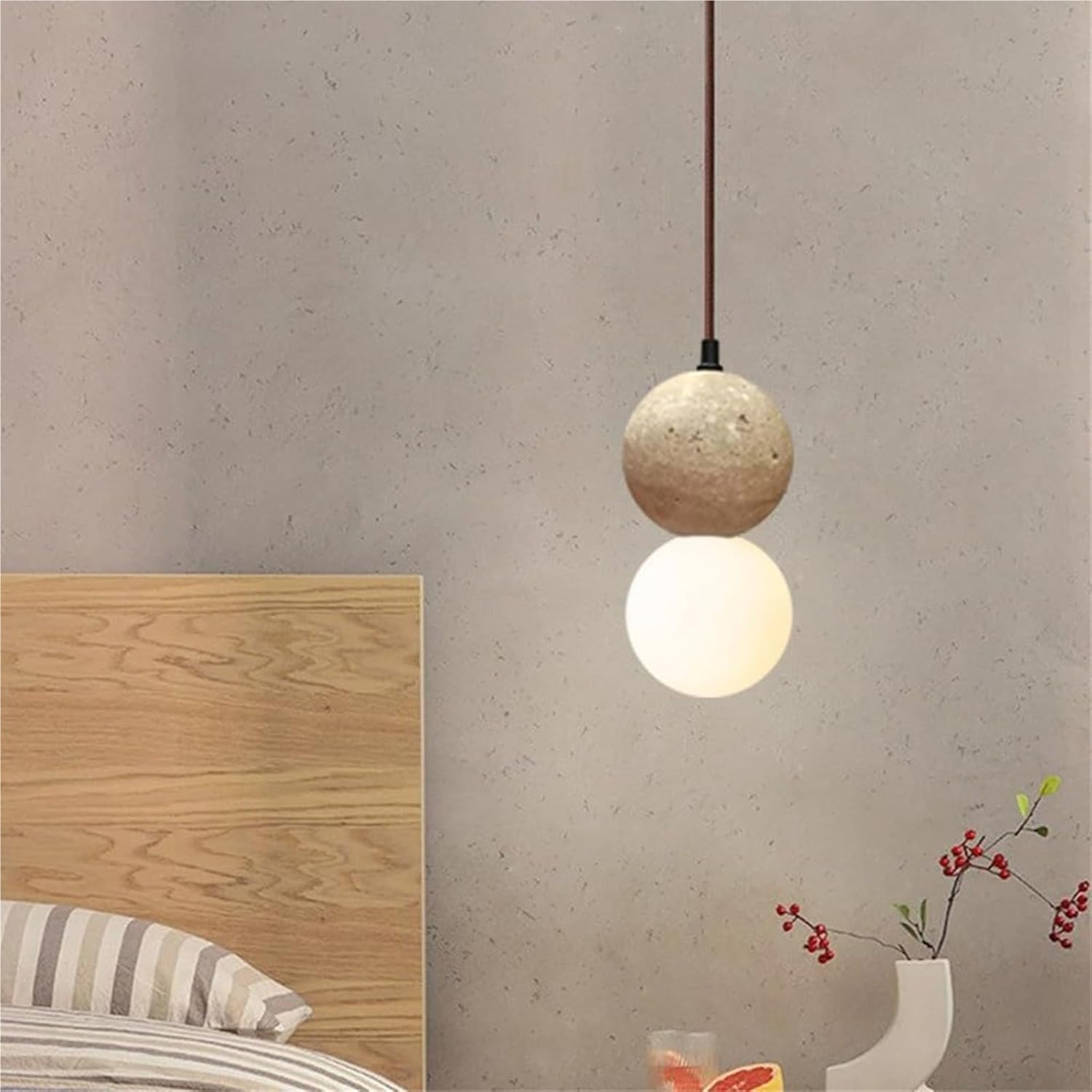 Yellow Cave Stretro Globe Black Stceiling Lamp with Globe Milk White Glass Shade Japanese-Style Kitchen Island Lighting Nordic Dinning Room Ceiling Lights G9(Yellow Hole Stone)/Yellow Hole St