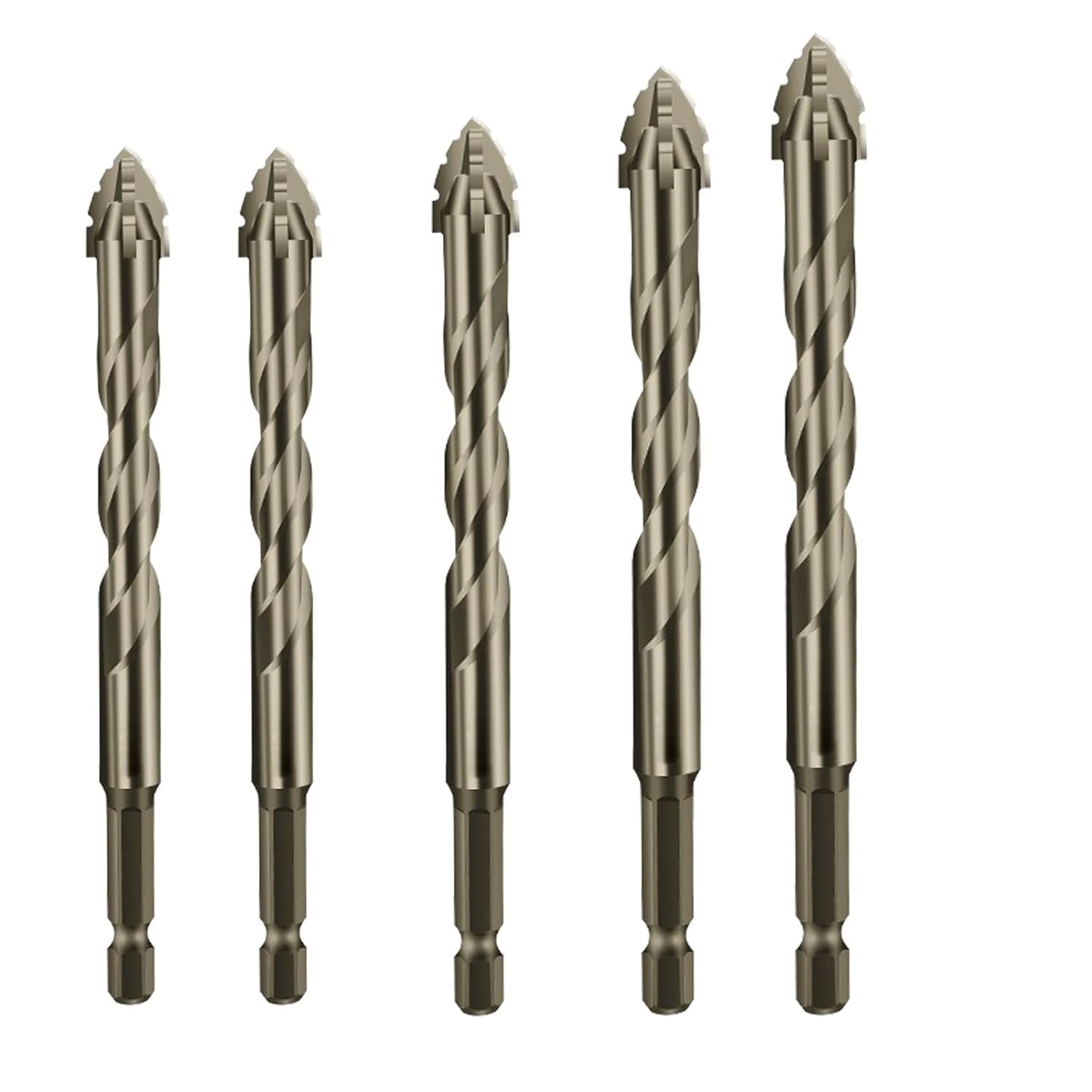 Hooneme New Four-Flute Sawtooth Eccentric Drill Bit, Four-Edged Serrated Eccentric Drill, Multifunction Drill Bit Set, High Hardness Skewed Head Eccentric Drill Bits