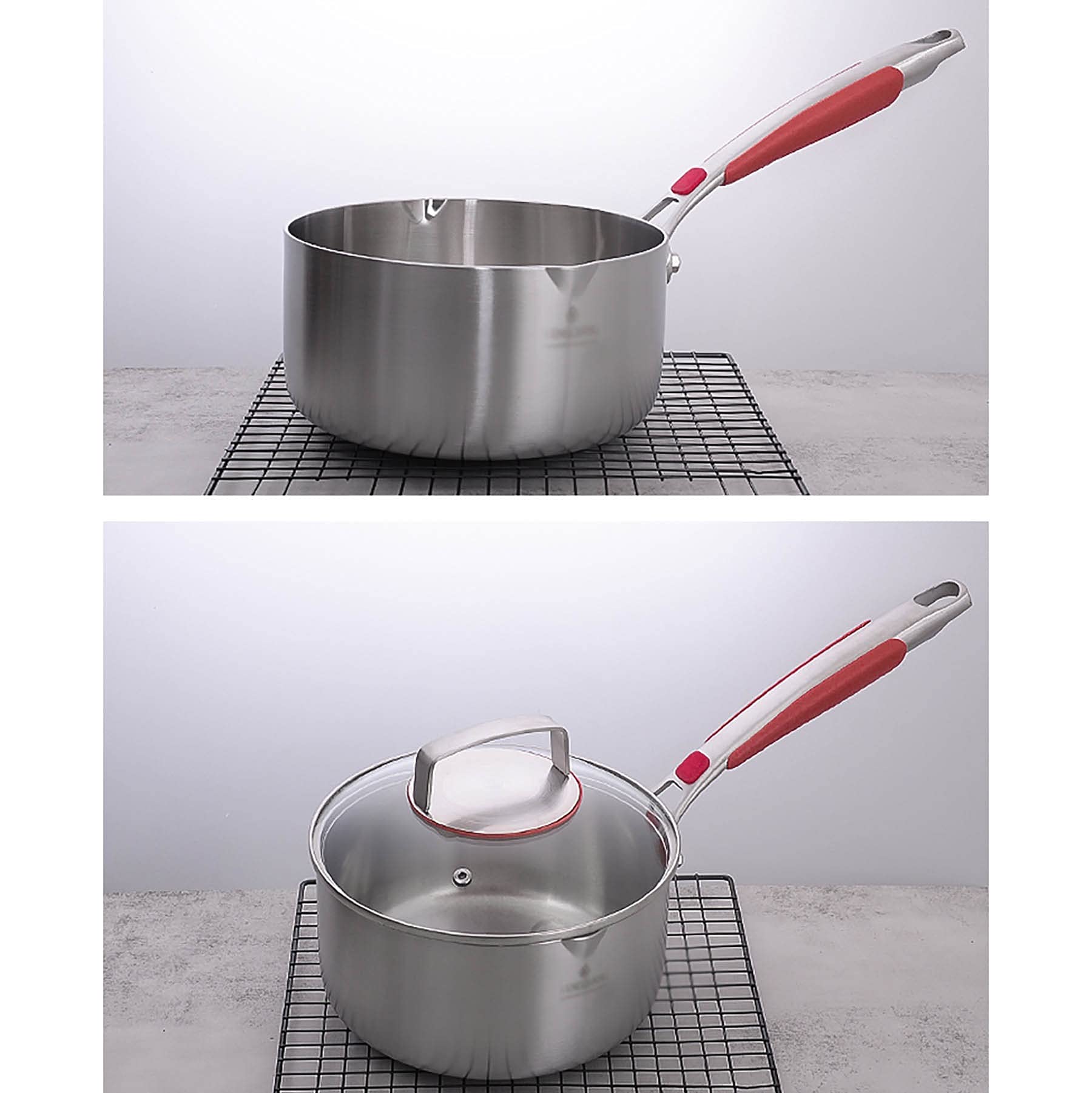 Dampfgartopf/Kleiner Milchtopf/Fritteuse/Suppentopf/Schneepfanne Antihaftbeschichteter Topf aus Edelstahl 316 Haushaltsnahrungsergänzungstopf, 18 cm