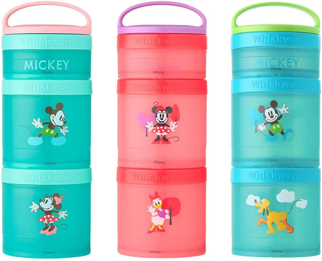 Whiskware Stackable Snacking Containers, 3 Pack, Mickey