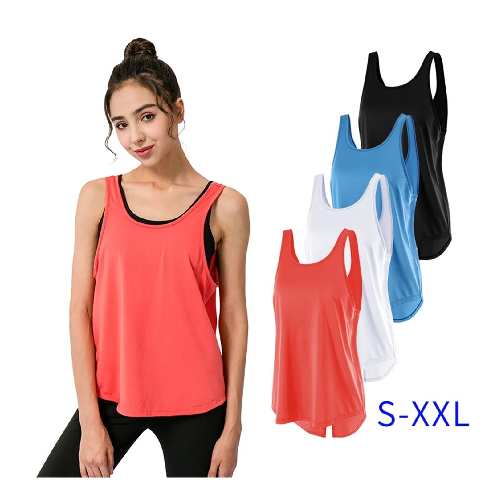 Canotte da allenamento da donna Top da yoga Canottiera da palestra da donna Canottiera sportiva da fitness Canottiera da yoga da corsa senza maniche Top sportivo ad asciugatura rapida Camicie sportive