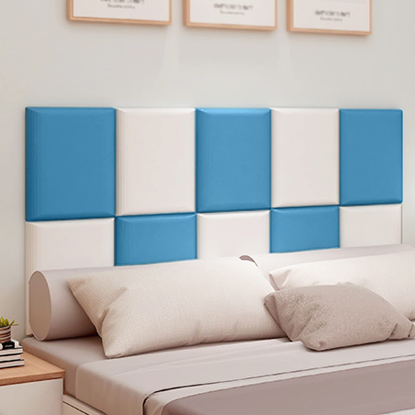 Tapis Mural 3D Anti-Collision, Peel and Stick Tête De Lit Rembourrée, PU Décoration Murale pour La Chambre À Coucher (Couleur : Gris, Taille : 30x30cm/5pcs)