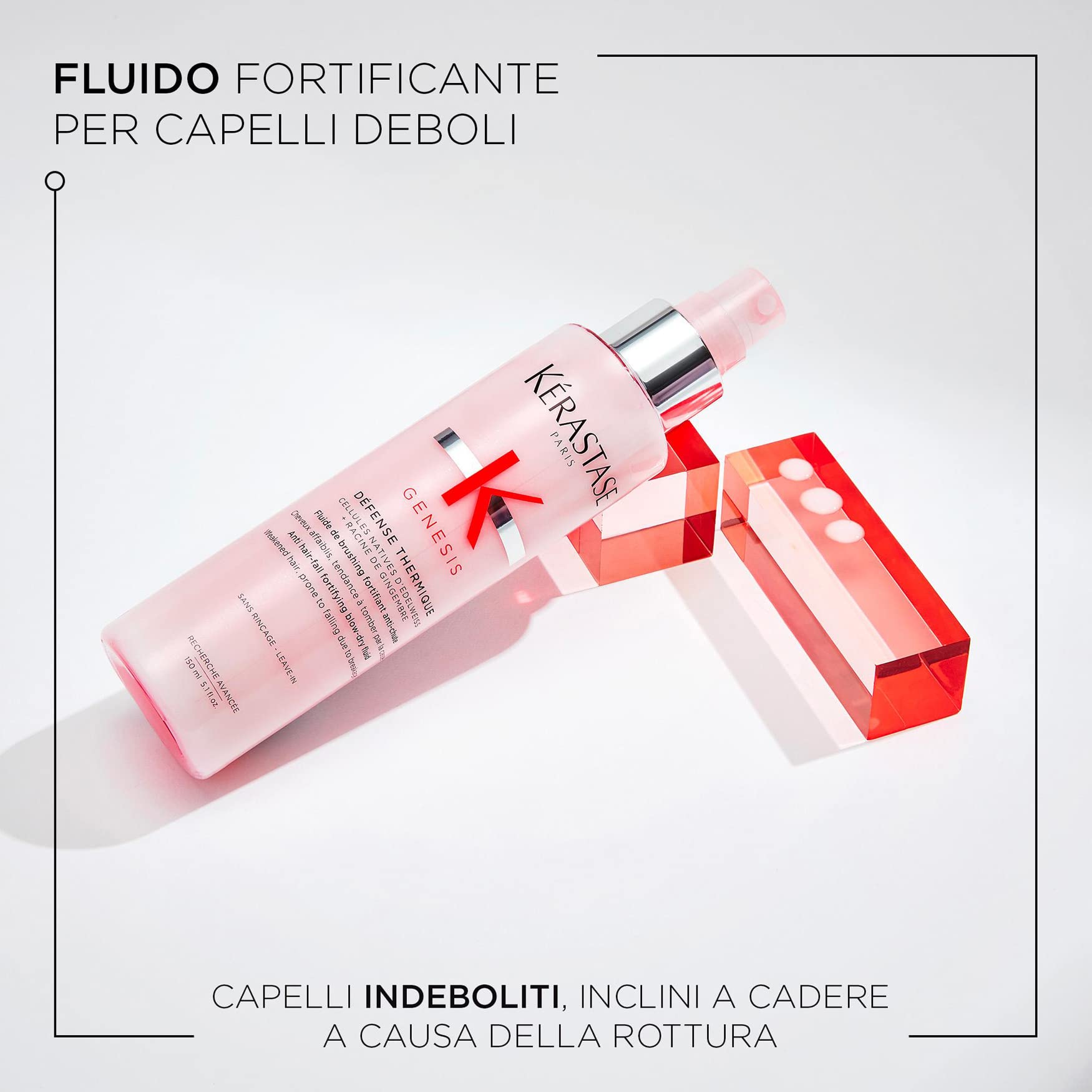 Kérastase | Genesis, Spray Fortificante, Trattamento Termoprotettivo per lo Styling, Anti-Caduta & Genesis, Siero Fortificante Anti-Caduta, Trattamento Senza Risciacquo