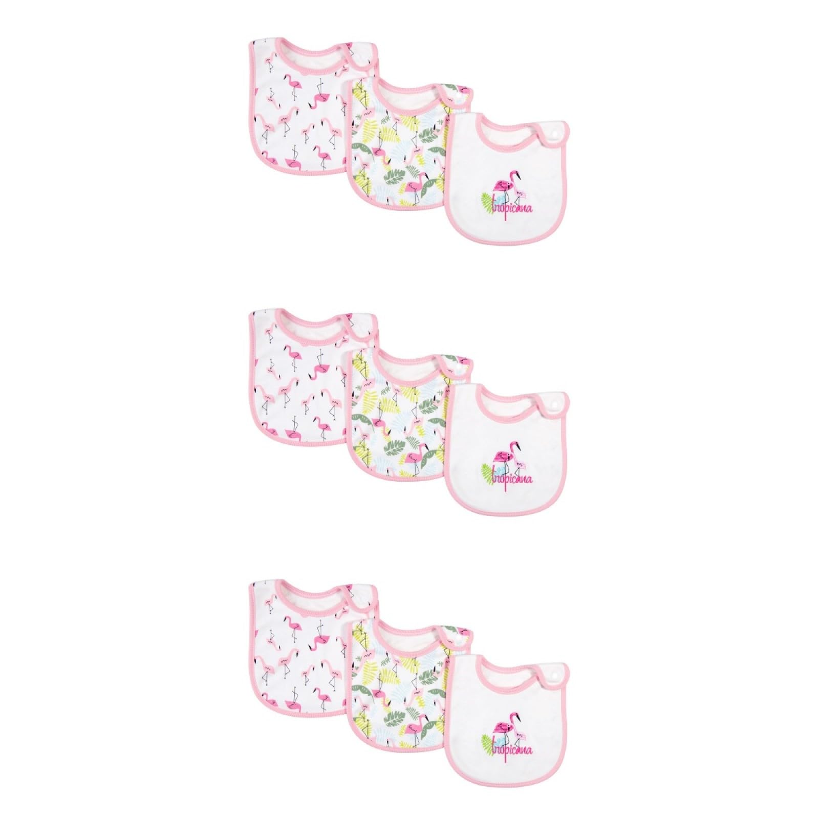 BESTonZON 9pièces Bavoir Garçon Fille Coton Imprimé Flamant Bavoirs Étanches Et Doux Pour Nourrissons Serviettes De Salive Pour Repas Biberon