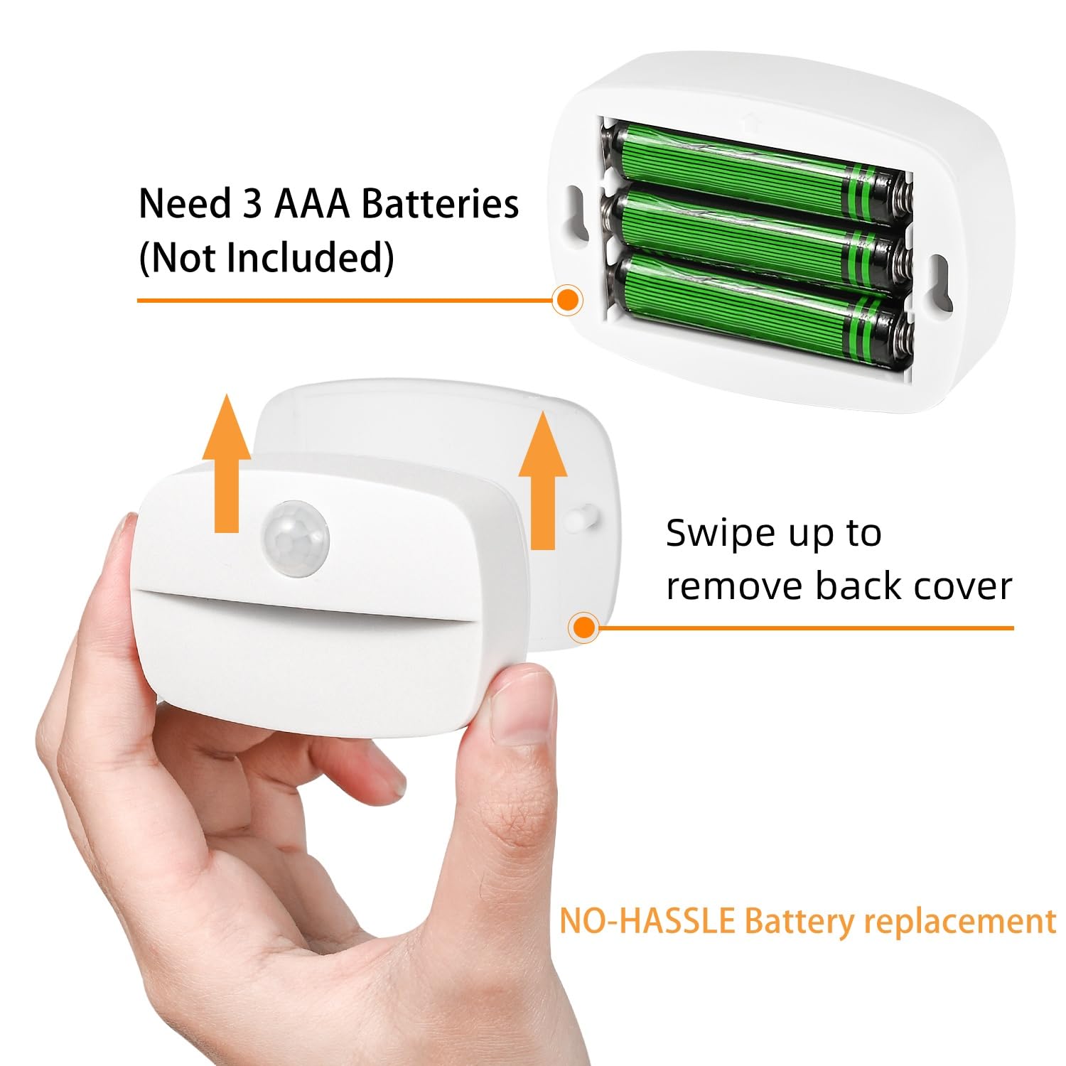 ZISUYU Motion Sensor Light Indoor Led Night Light Stick on Nightlight Battery Operated Lights for Hallway Stair Bathroom — view 5