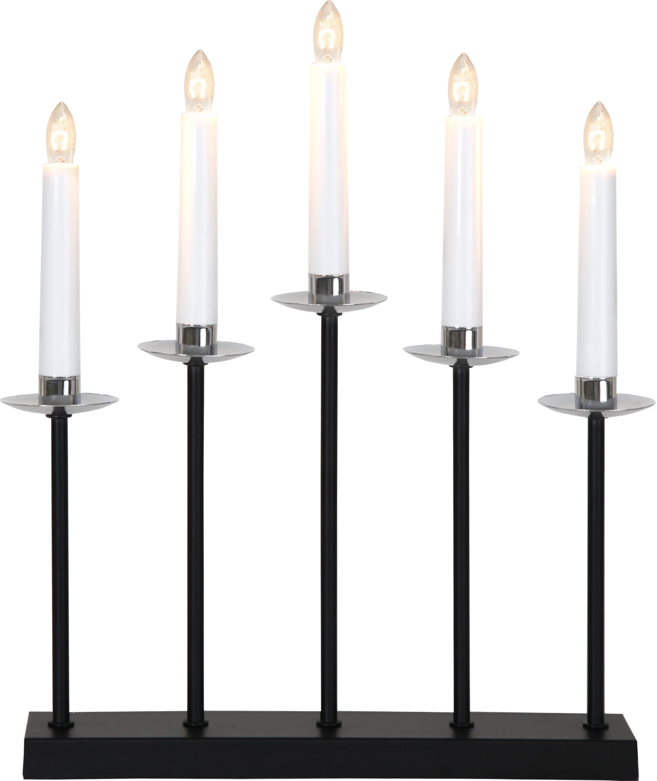 Star 138-27, Fensterleuchter "Greta", 5flammig, Metall, Schwarz, 3.1 x 3.7 x 0.6 cm